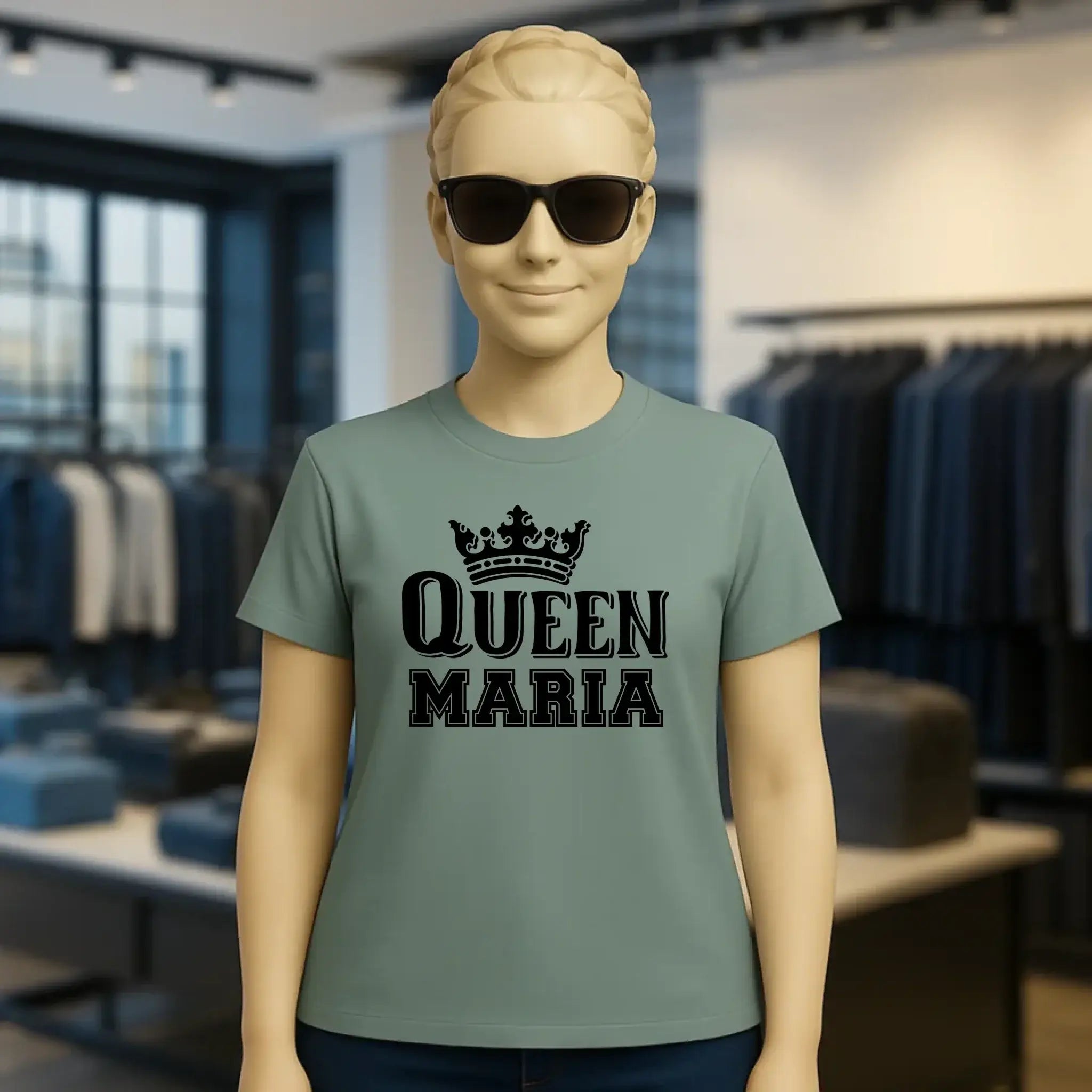 QUEEN + WUNSCHNAME • Ladies Premium T-Shirt XS-2XL aus Bio-Baumwolle für Damen • Exklusivdesign • personalisiert