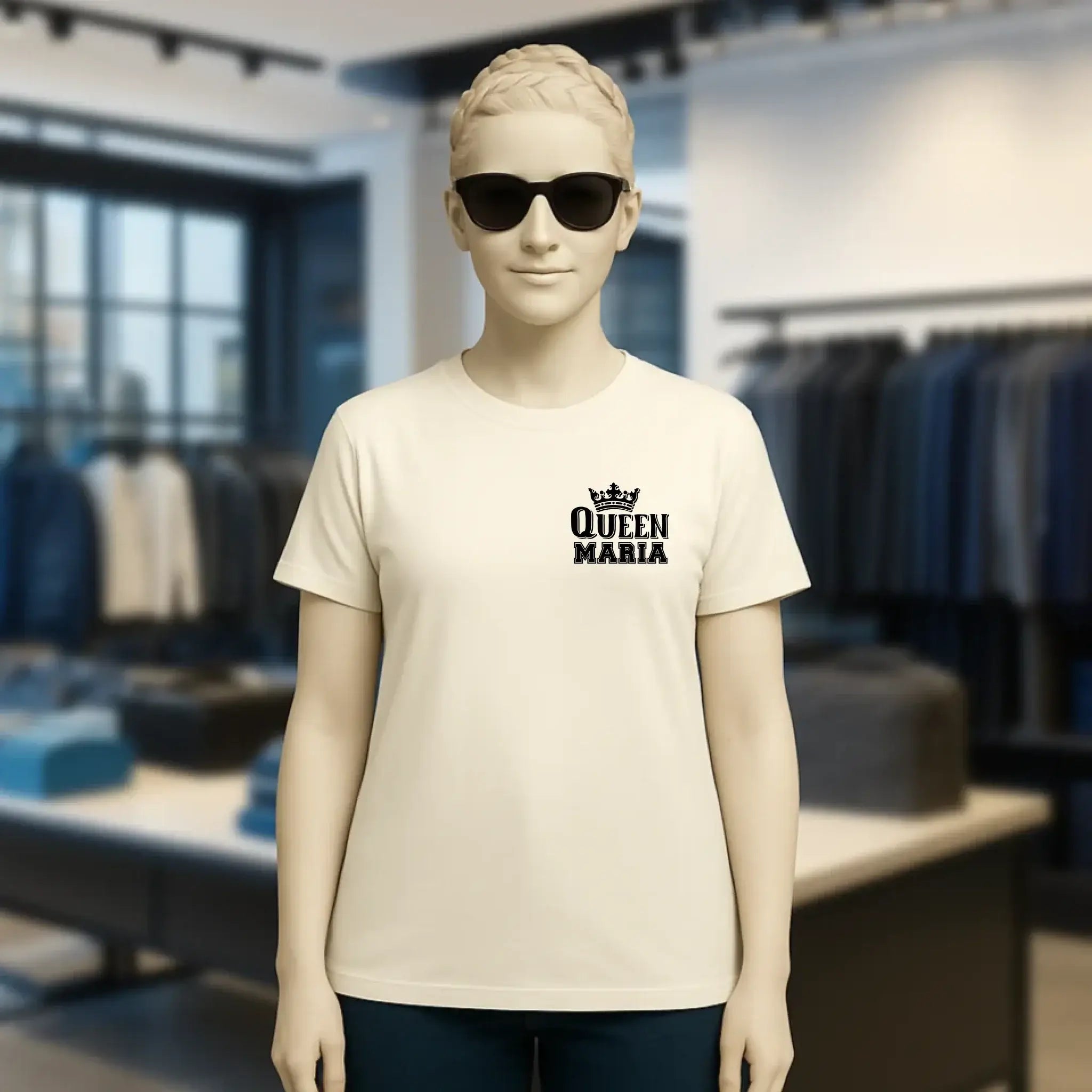 QUEEN + WUNSCHNAME • Ladies Premium T-Shirt XS-2XL aus Bio-Baumwolle für Damen • Exklusivdesign • personalisiert • Brustdruck