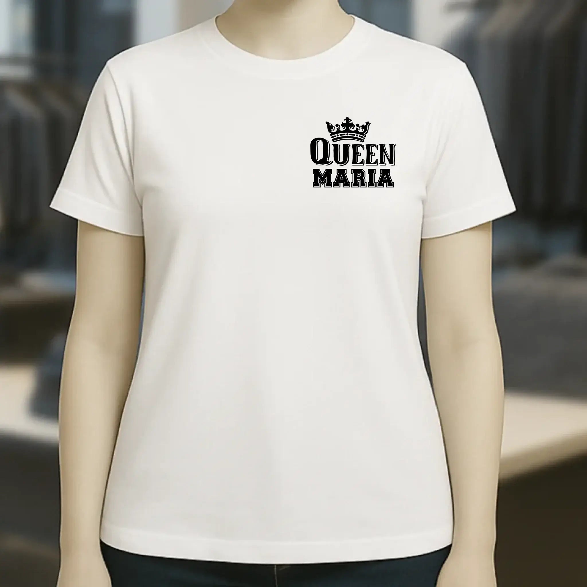 QUEEN + WUNSCHNAME • Ladies Premium T-Shirt XS-2XL aus Bio-Baumwolle für Damen • Exklusivdesign • personalisiert • Brustdruck