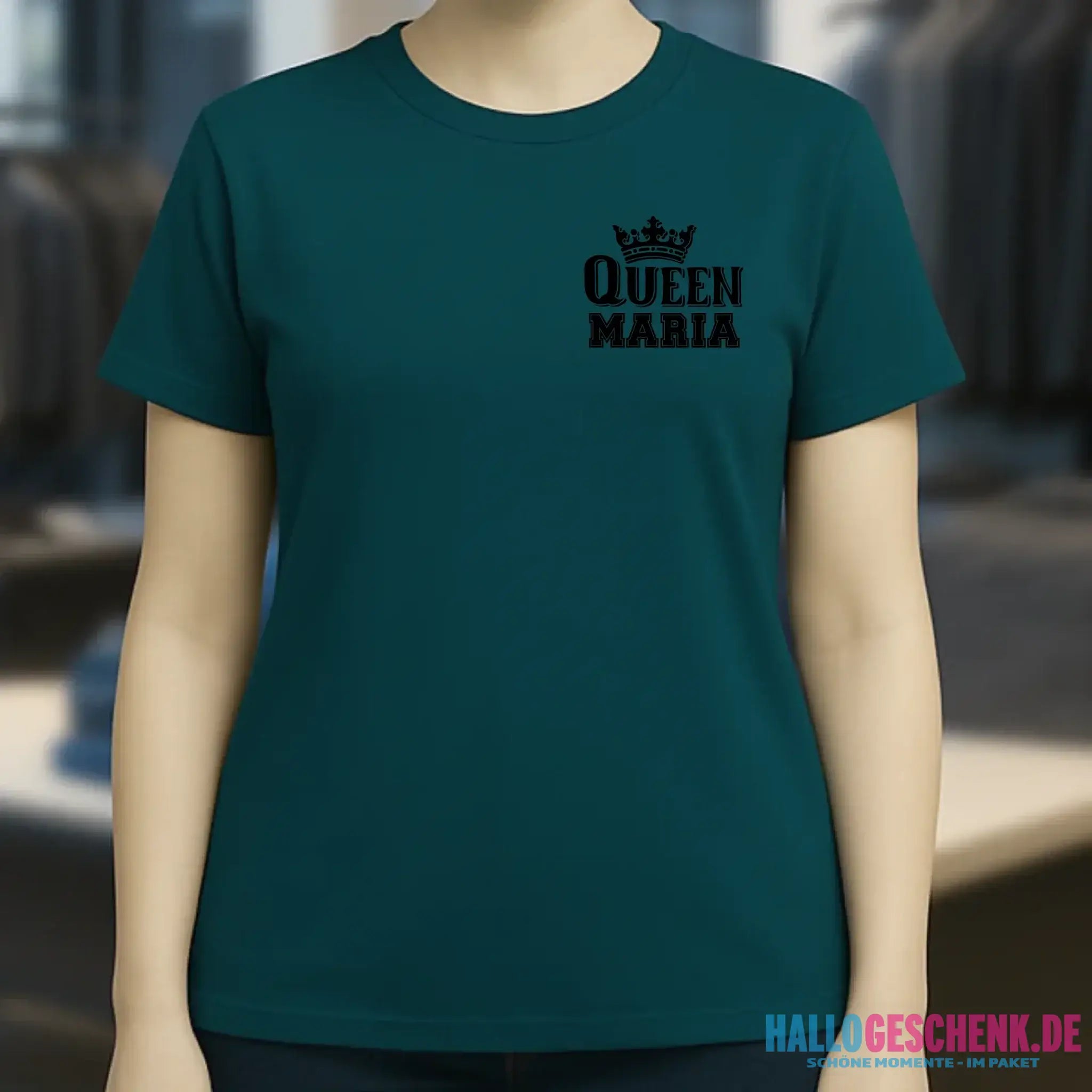 QUEEN + WUNSCHNAME • Ladies Premium T-Shirt XS-2XL aus Bio-Baumwolle für Damen • Exklusivdesign • personalisiert • Brustdruck