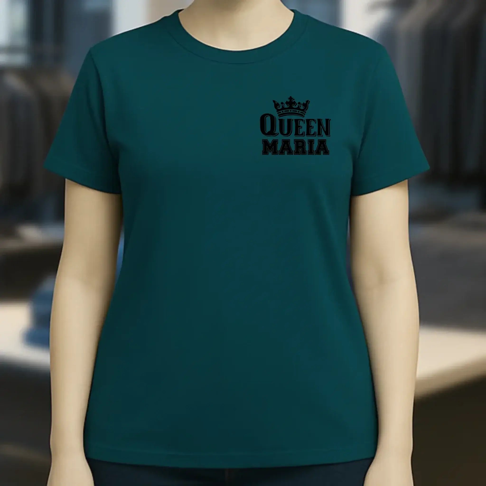QUEEN + WUNSCHNAME • Ladies Premium T-Shirt XS-2XL aus Bio-Baumwolle für Damen • Exklusivdesign • personalisiert • Brustdruck