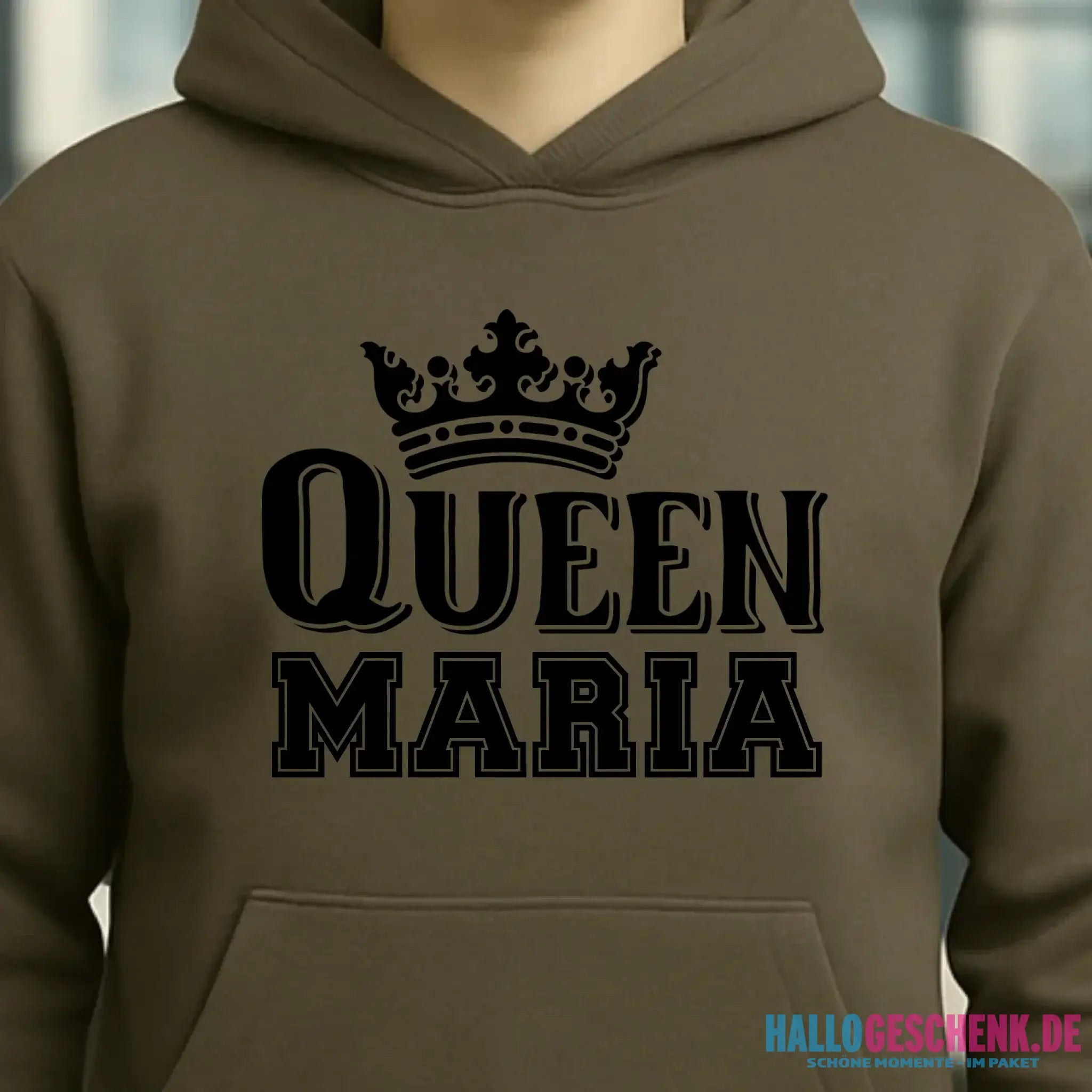 QUEEN + WUNSCHNAME • Unisex Premium Hoodie XS-5XL aus Bio-Baumwolle für Damen & Herren • Exklusivdesign • personalisiert