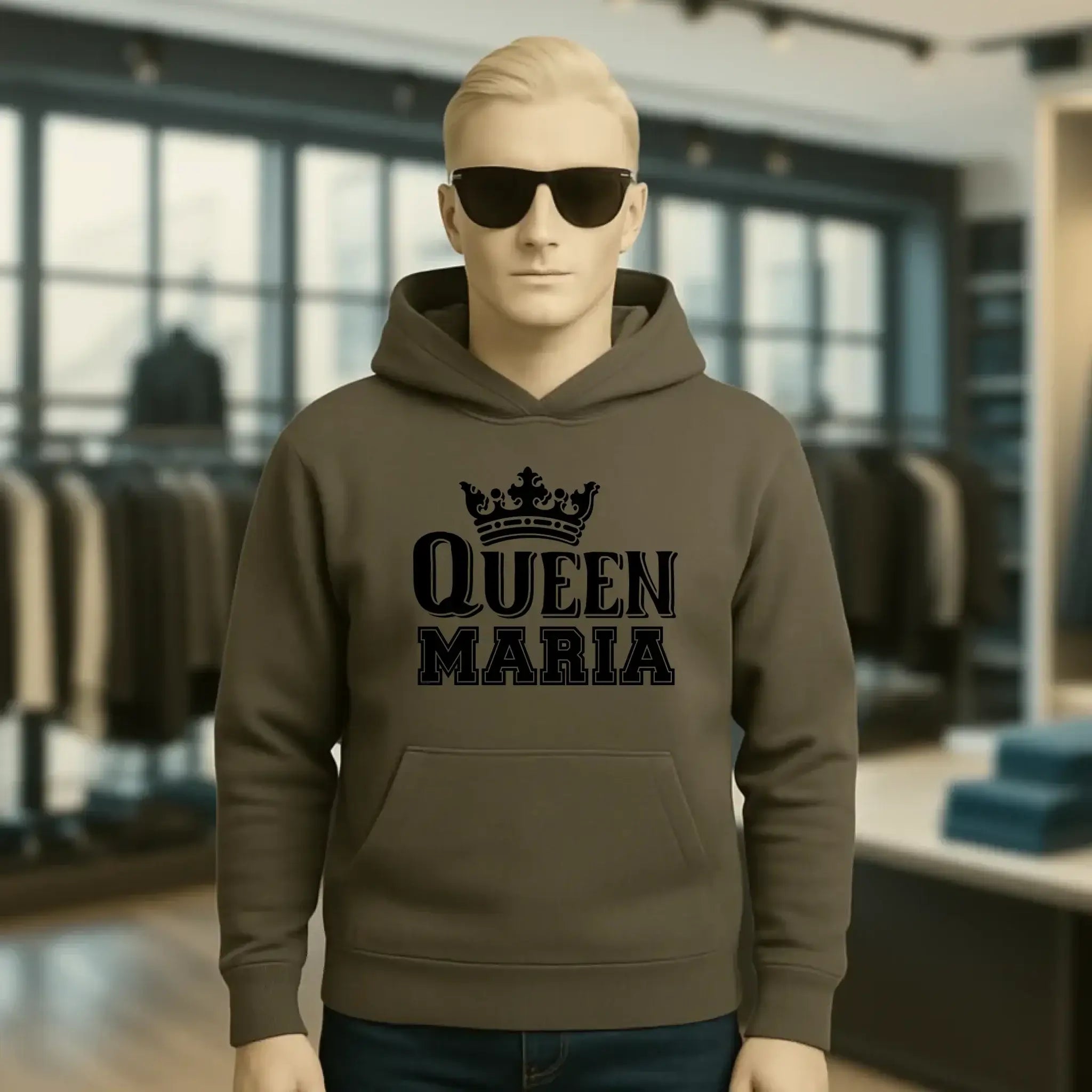 QUEEN + WUNSCHNAME • Unisex Premium Hoodie XS-5XL aus Bio-Baumwolle für Damen & Herren • Exklusivdesign • personalisiert