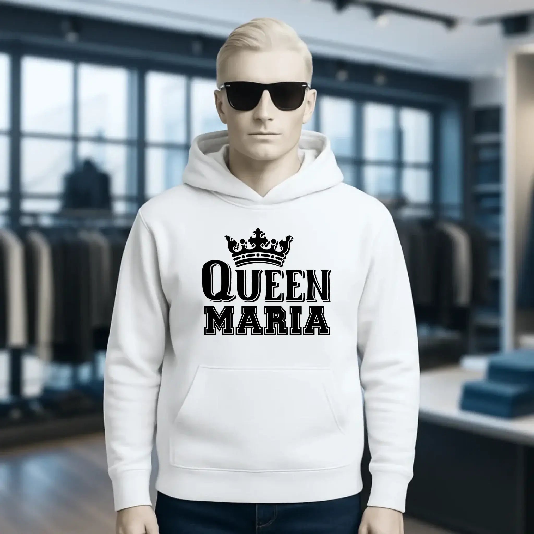 QUEEN + WUNSCHNAME • Unisex Premium Hoodie XS-5XL aus Bio-Baumwolle für Damen & Herren • Exklusivdesign • personalisiert