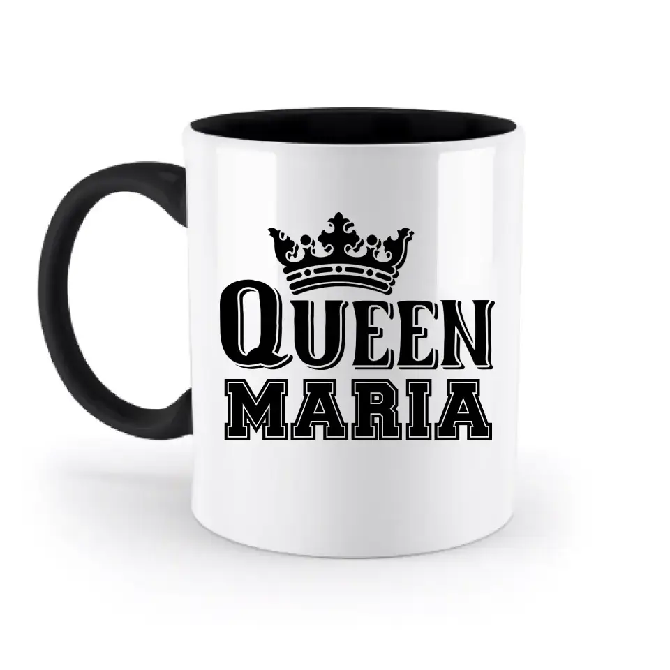 QUEEN + WUNSCHNAME • zweifarbige Tasse • Exklusivdesign • personalisiert