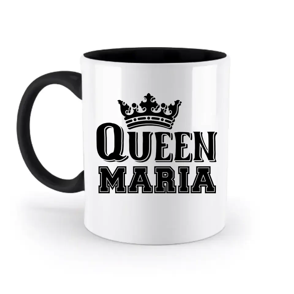 QUEEN + WUNSCHNAME • zweifarbige Tasse • Exklusivdesign • personalisiert