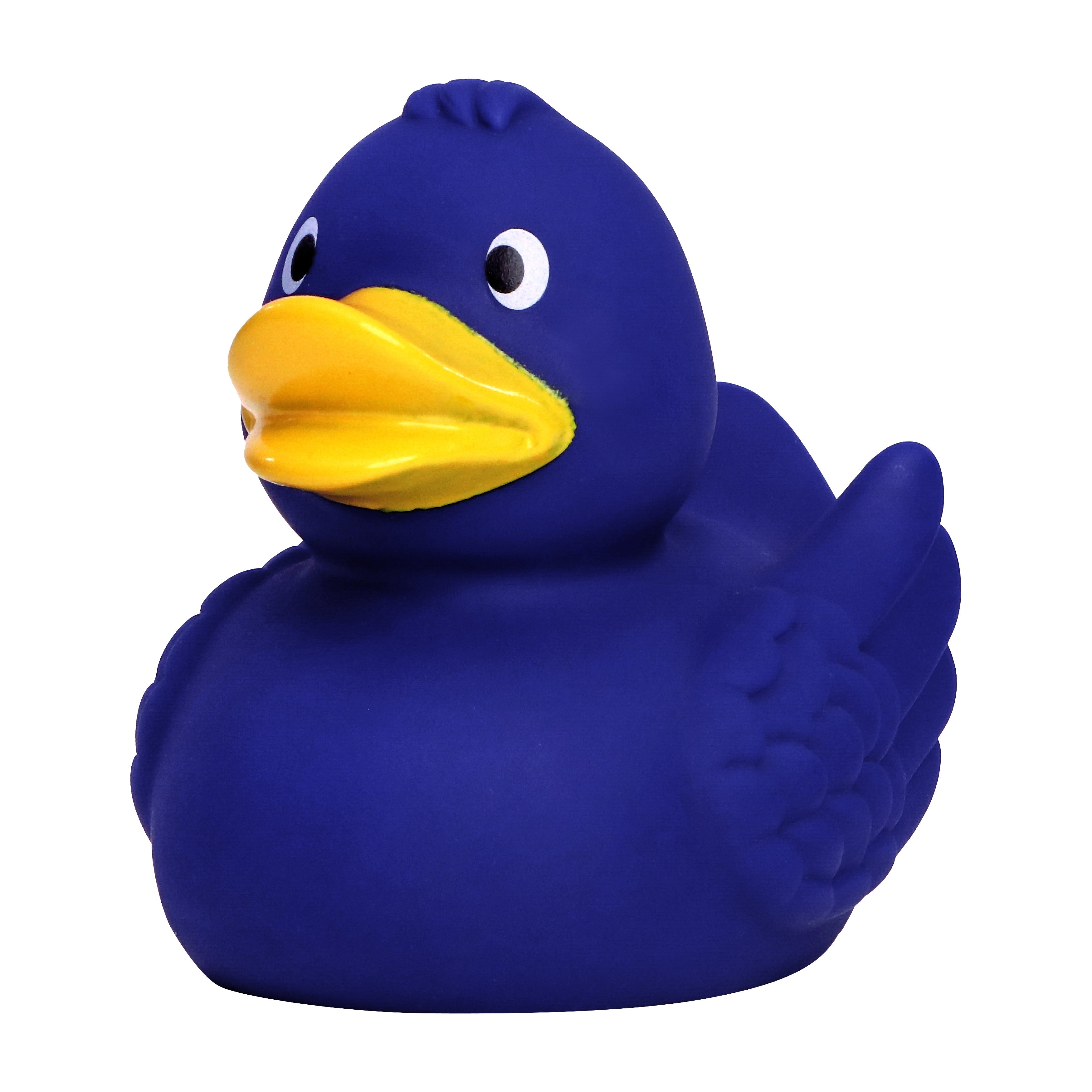 Quietsche-Ente „Wings“ (Blau) – besondere Federoptik • Badeente - Badeenten