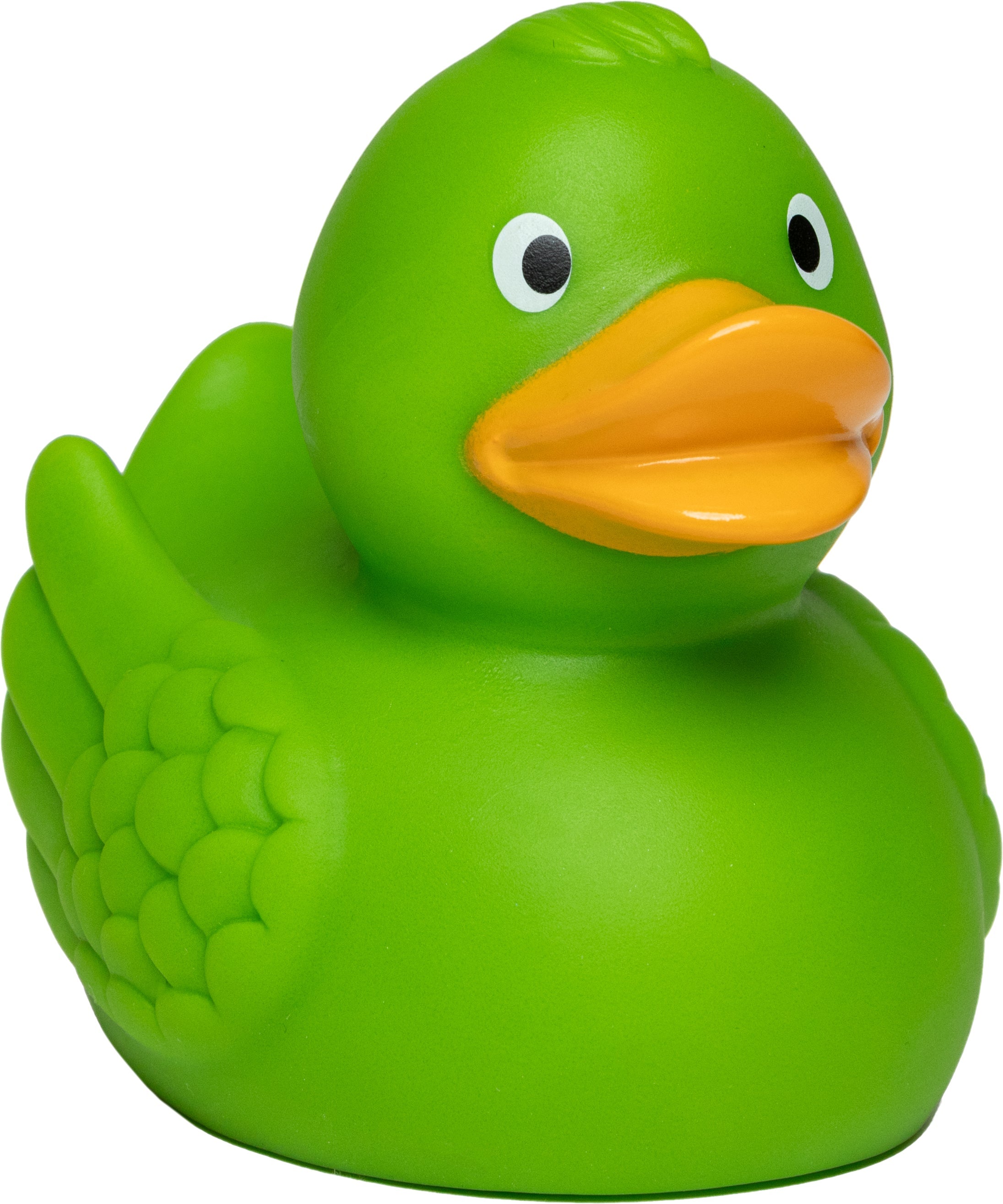 Quietsche-Ente „Wings“ (Grün) – besondere Federoptik • Badeente - Badeenten