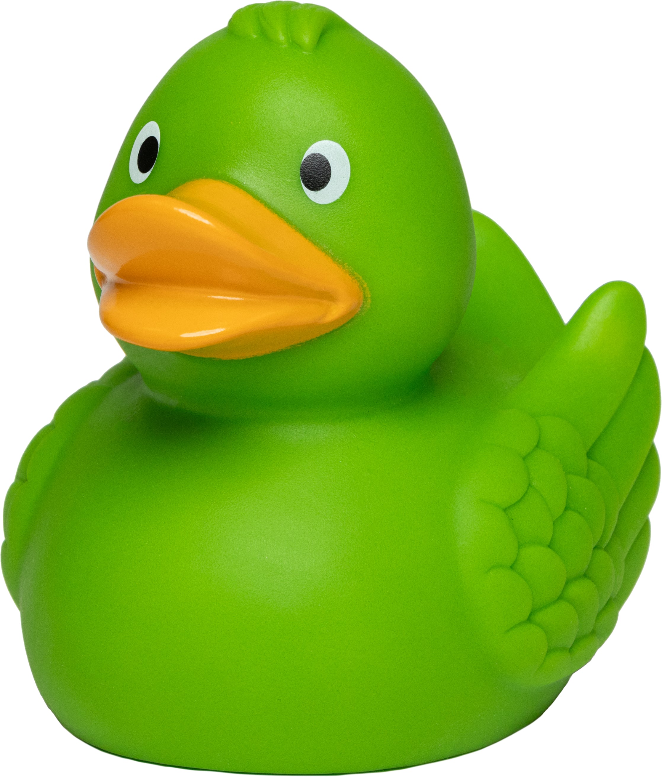 Quietsche-Ente „Wings“ (Grün) – besondere Federoptik • Badeente - Badeenten