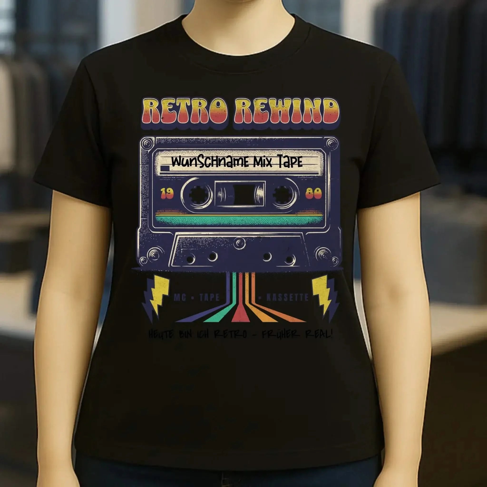 Retro MC 1950 bis 2010 + Wunschtext • Ladies Premium T-Shirt XS-2XL aus Bio-Baumwolle für Damen • Exklusivdesign • personalisiert