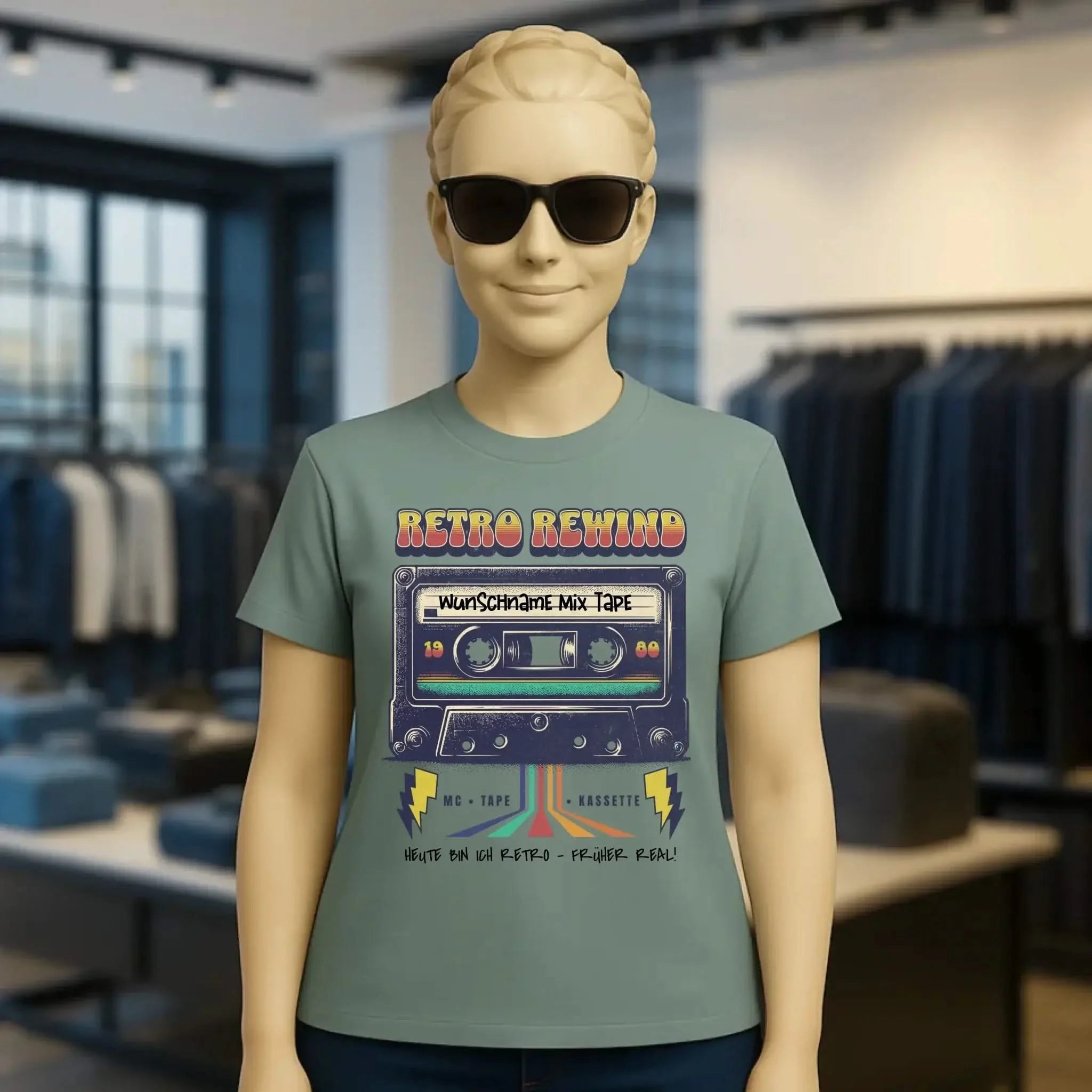 Retro MC 1950 bis 2010 + Wunschtext • Ladies Premium T-Shirt XS-2XL aus Bio-Baumwolle für Damen • Exklusivdesign • personalisiert