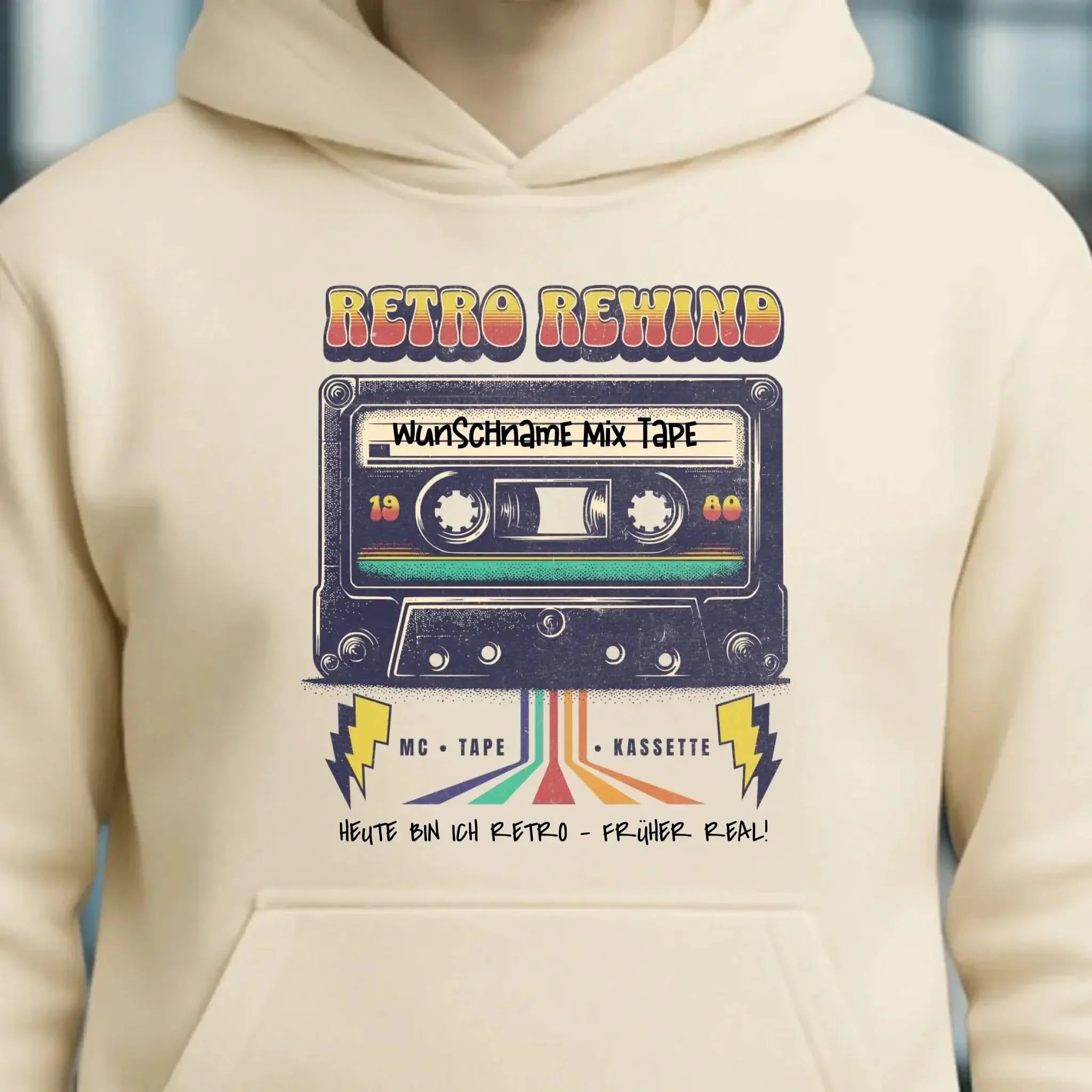 Retro MC 1950 bis 2010 + Wunschtext • Unisex Premium Hoodie XS-5XL aus Bio-Baumwolle für Damen & Herren