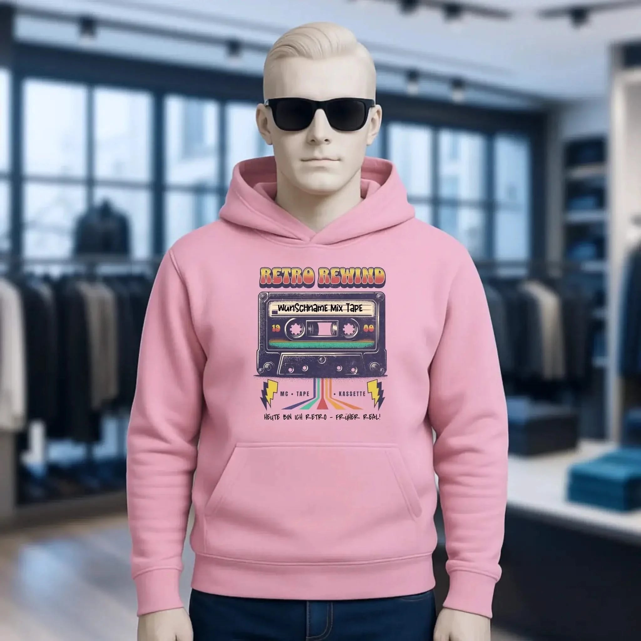 Retro MC 1950 bis 2010 + Wunschtext • Unisex Premium Hoodie XS-5XL aus Bio-Baumwolle für Damen & Herren