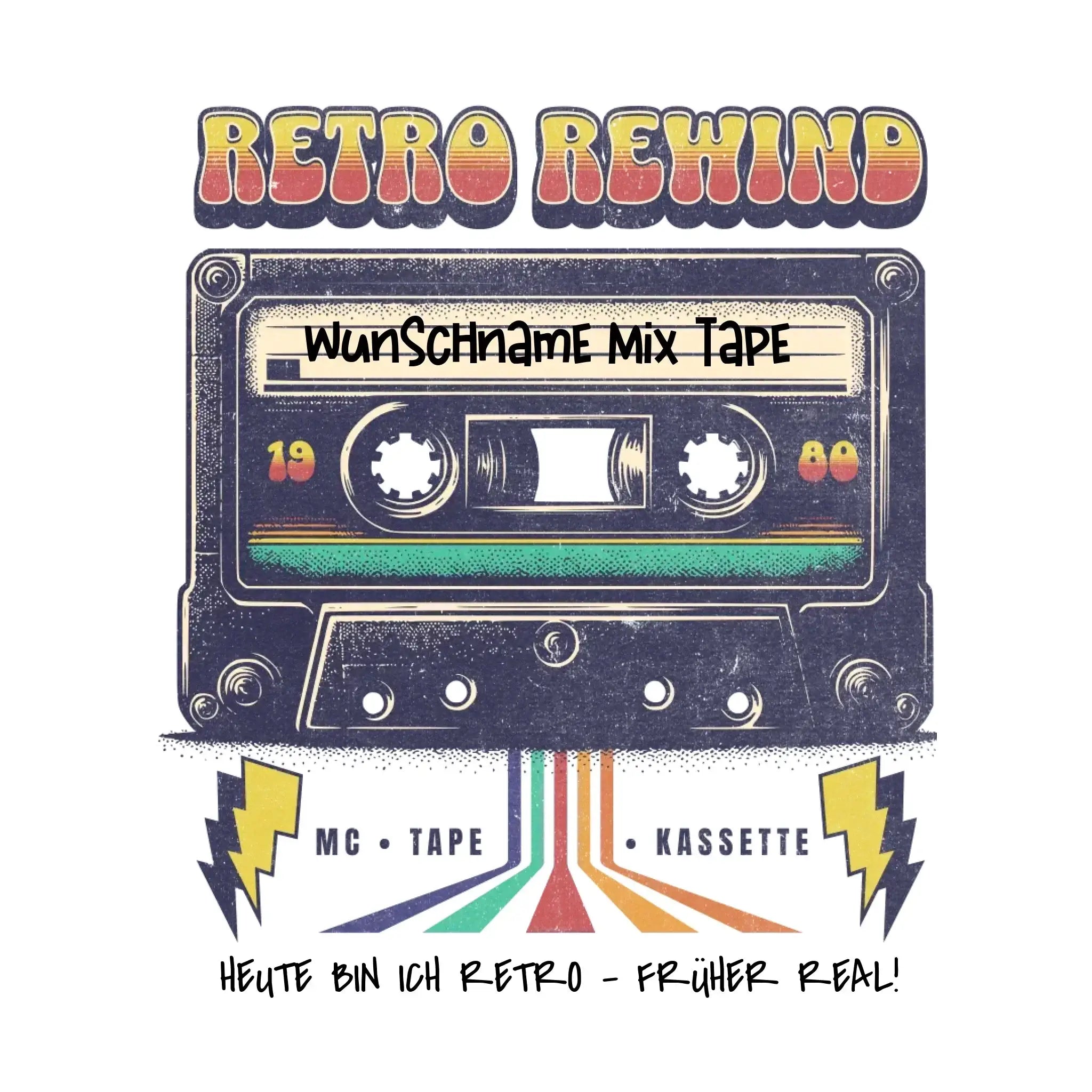 Retro MC von 1950 bis 2010 + Wunschtext • personalisiert • Sticker 20x20 cm - ausgestanzter Sticker 20x20 cm