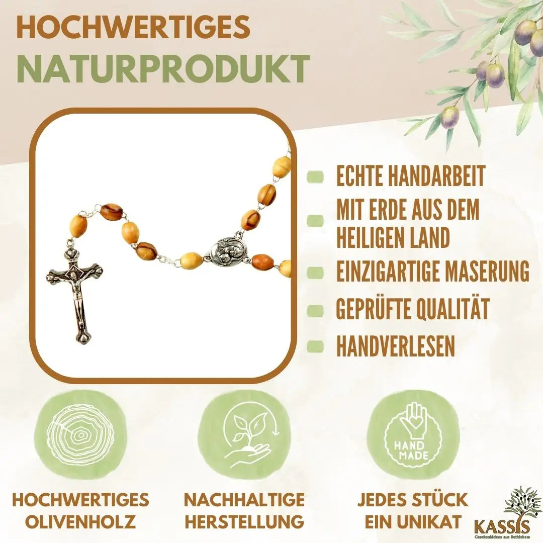 Rosenkranz mit Metall und Erde - oval - Rosenkranz