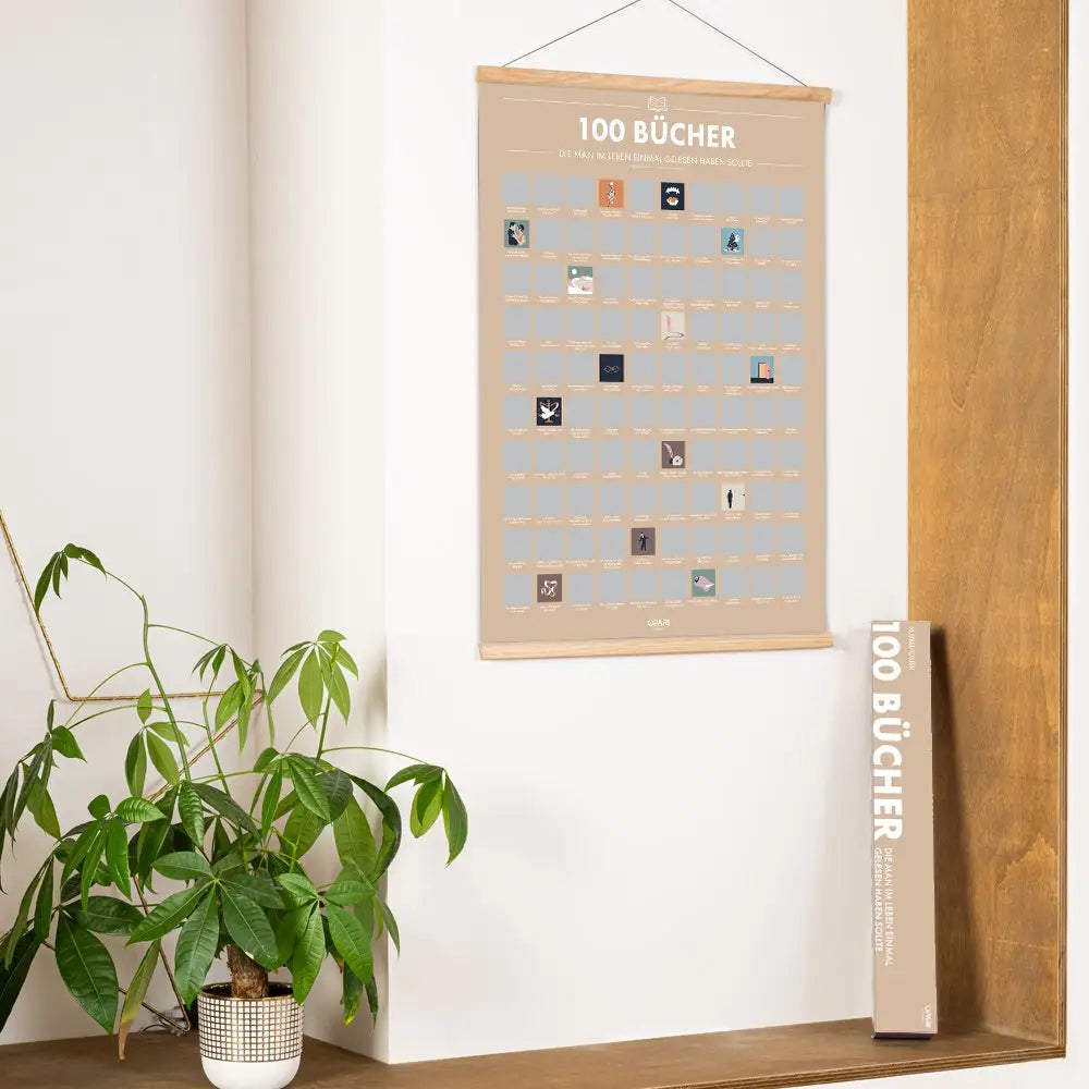 Rubbelposter 100 Bücher die man im Leben einmal gelesen haben sollte (deutsche Version)