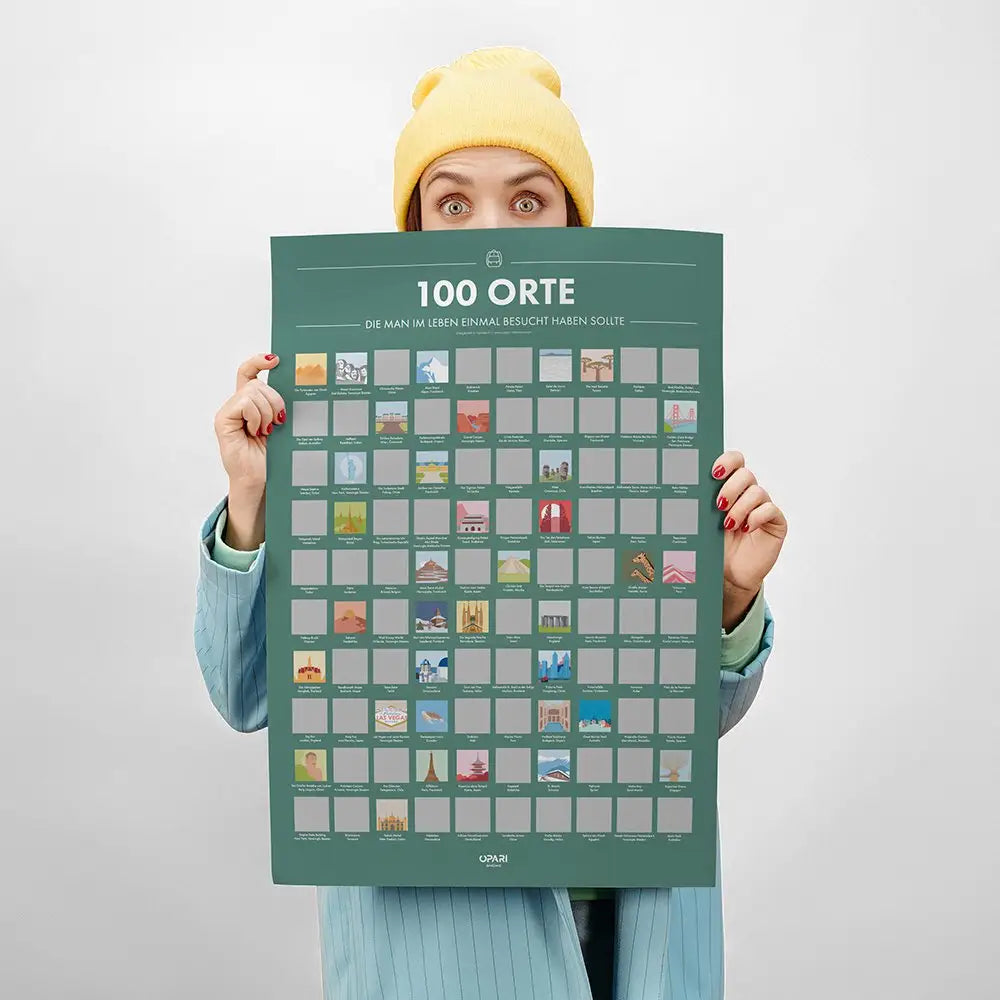 Rubbelposter 100 Orte die man im Leben einmal besucht haben sollte (deutsche Version)