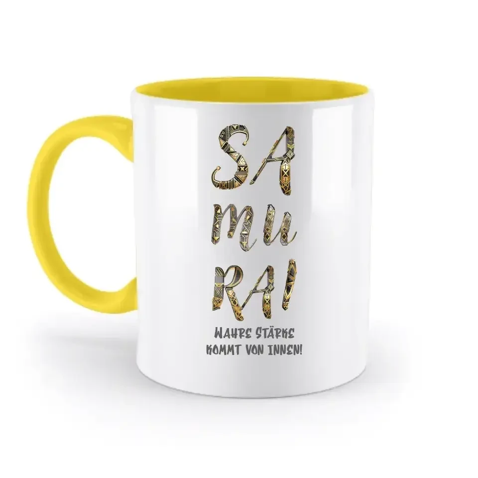 Samurai • zweifarbige Tasse • Exklusivdesign • personalisiert