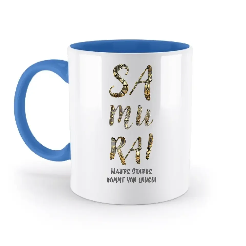 Samurai • zweifarbige Tasse • Exklusivdesign • personalisiert