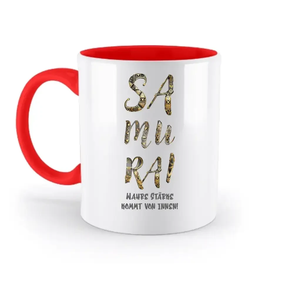 Samurai • zweifarbige Tasse • Exklusivdesign • personalisiert