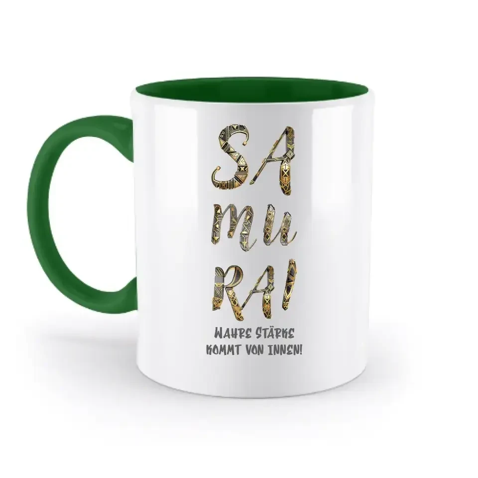 Samurai • zweifarbige Tasse • Exklusivdesign • personalisiert