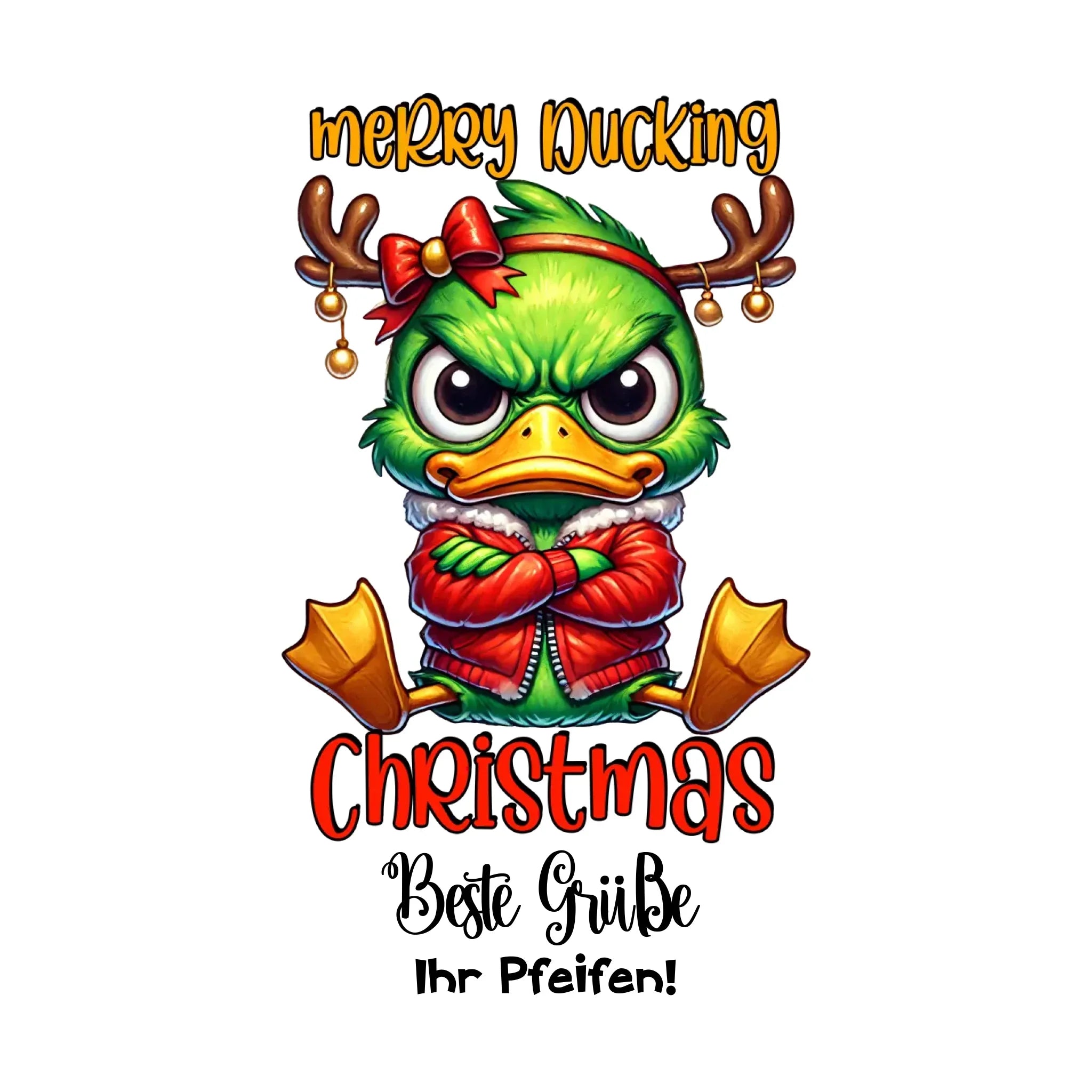 Sarkastisch: Grinchmas Ducks X-mas mit Wunschtext • 12 Motive verfügbar (personalisierbare Motive) • Weihnachtsente