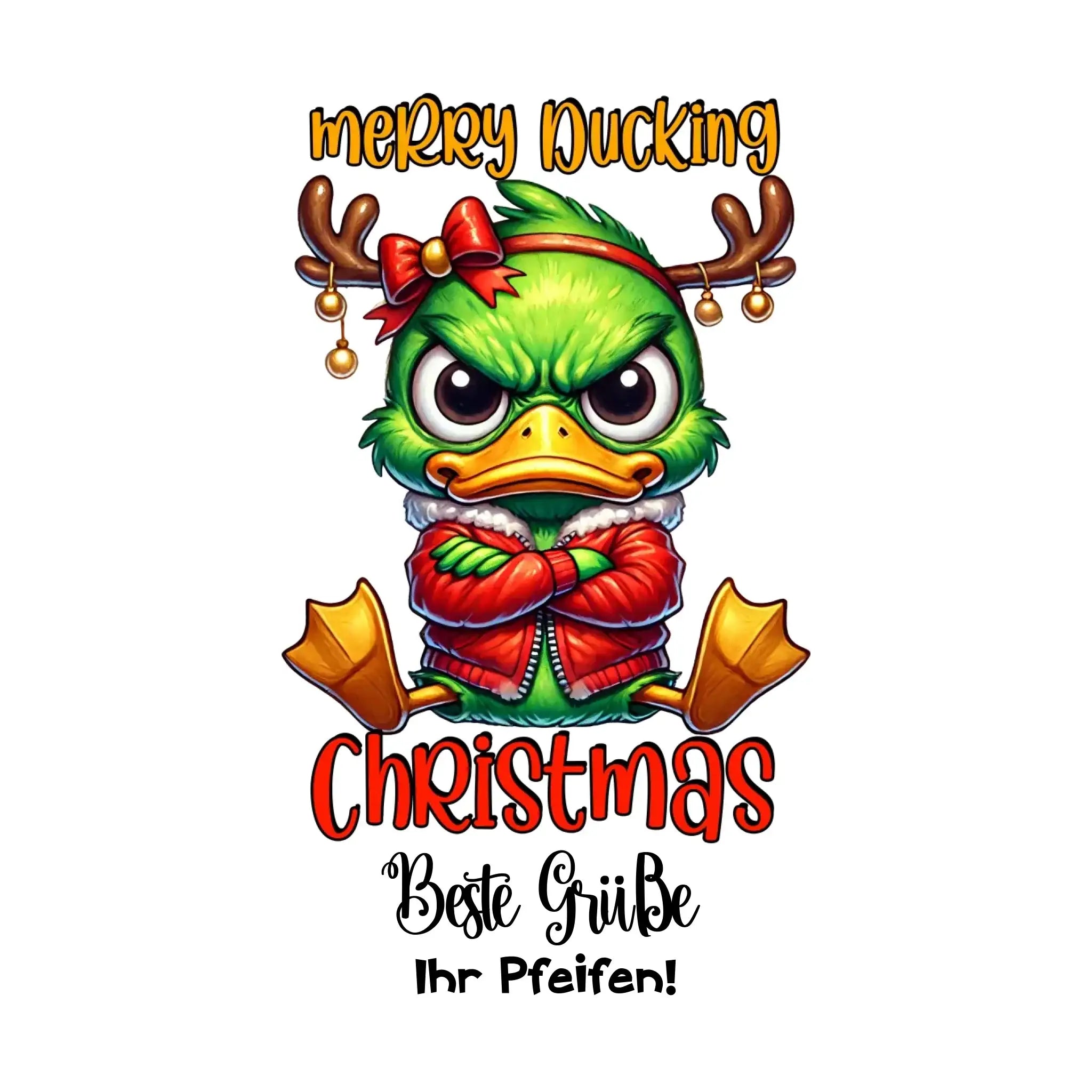 Sarkastisch: Grinchmas Ducks X-mas mit Wunschtext • 12 Motive verfügbar (personalisierbare Motive) • Weihnachtsente