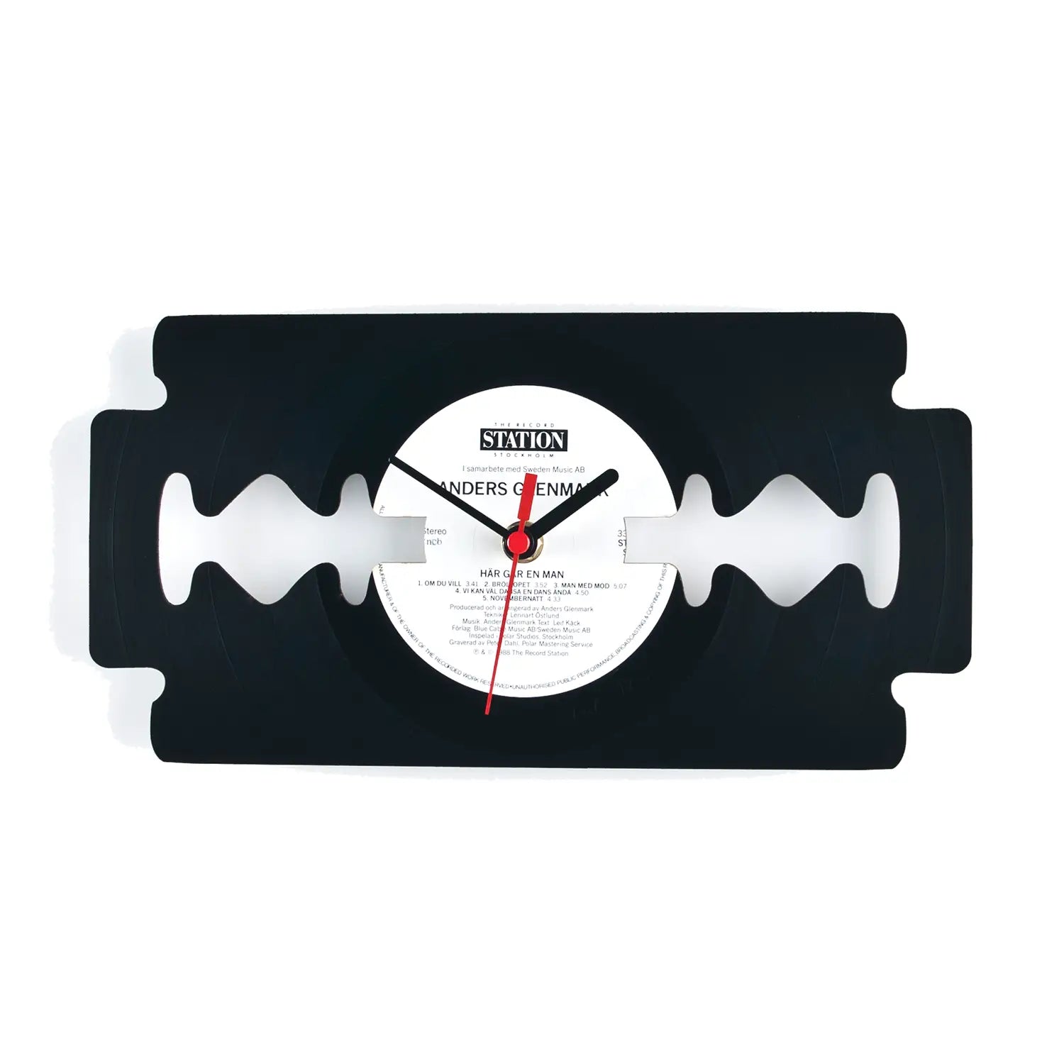 Schallplattenuhr Rasierklinge - Wanduhr