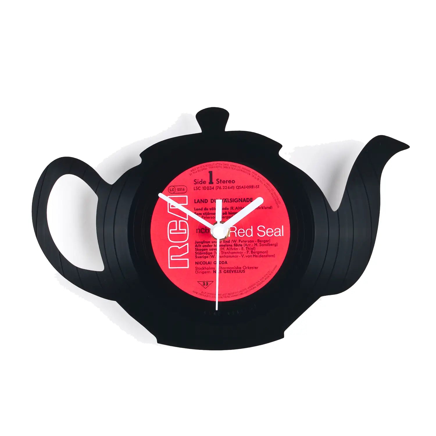 Schallplattenuhr Teekanne - Wanduhr