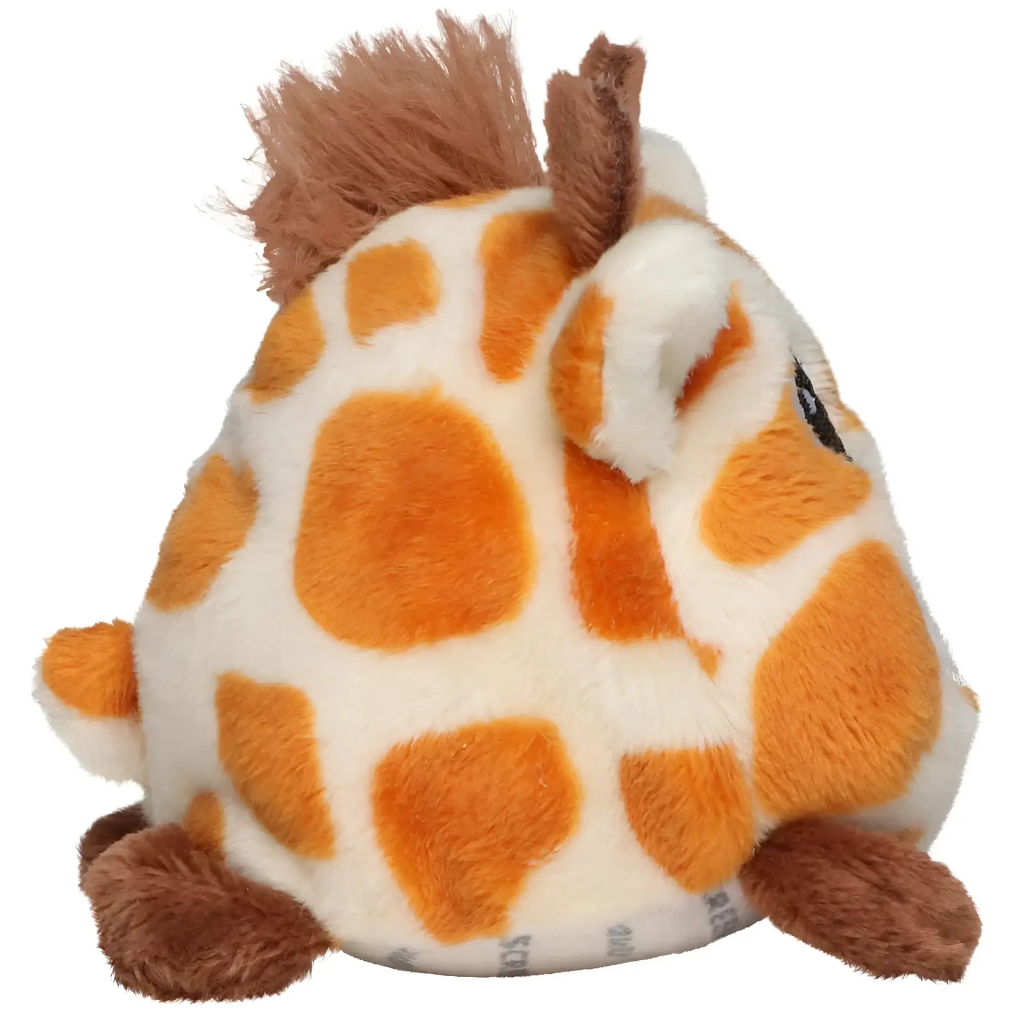 A schmoozies® displayreiniger giraffe plush toy with soft white and orange spotted fabric and brown fuzzy ears