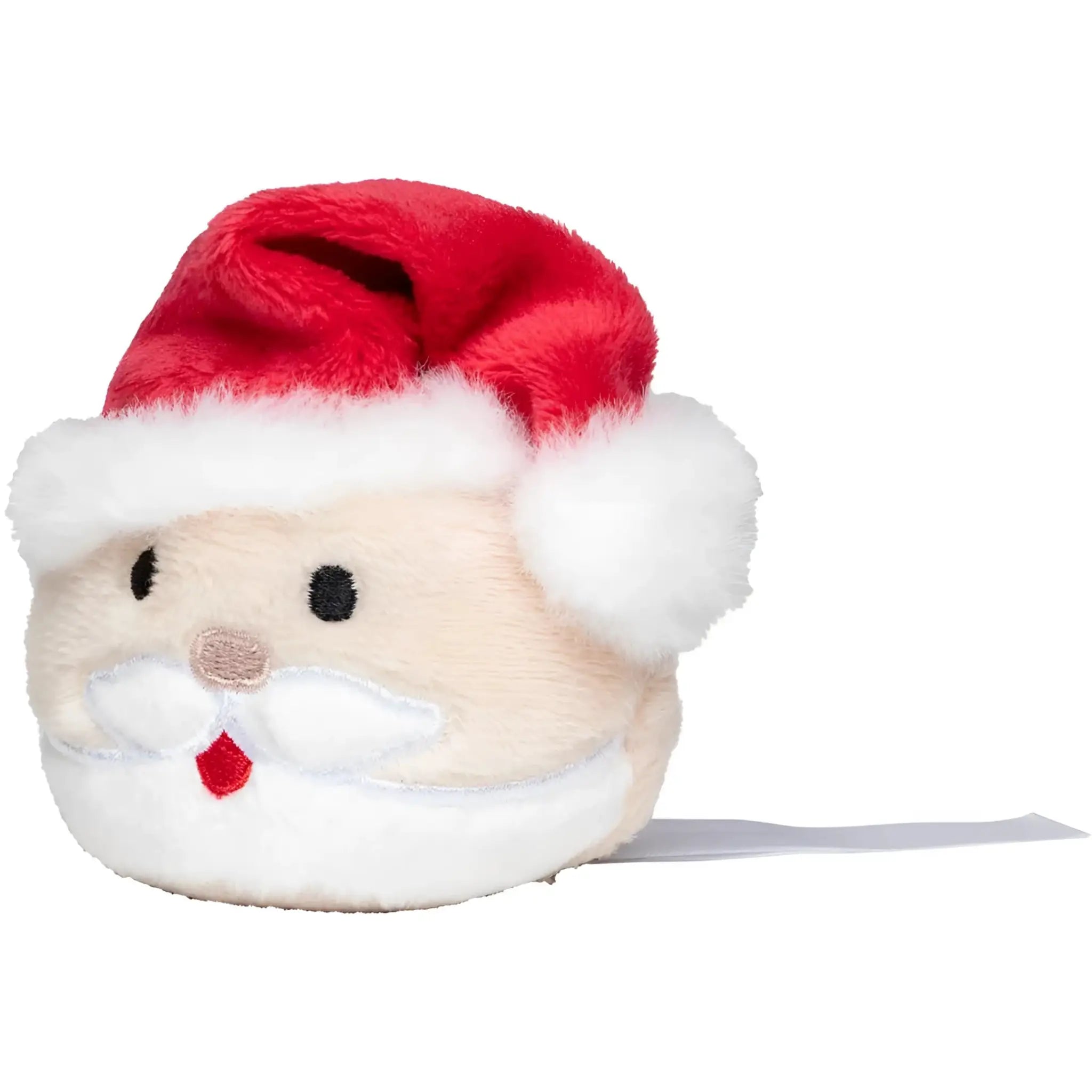 Schmoozies® displayreiniger weihnachtsmann in plüschform mit rotem weißem hut, besticktem gesicht und weihnachtlicher optik