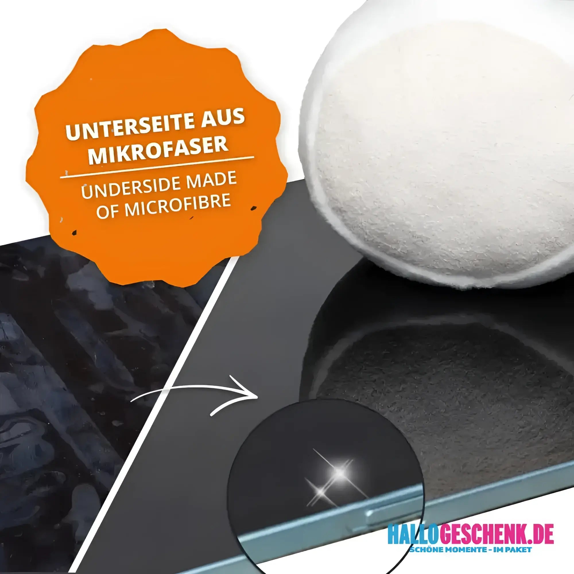 White microfiber reinigungspad mit weicher struktur für schmoozies xxl displayreiniger giraffe