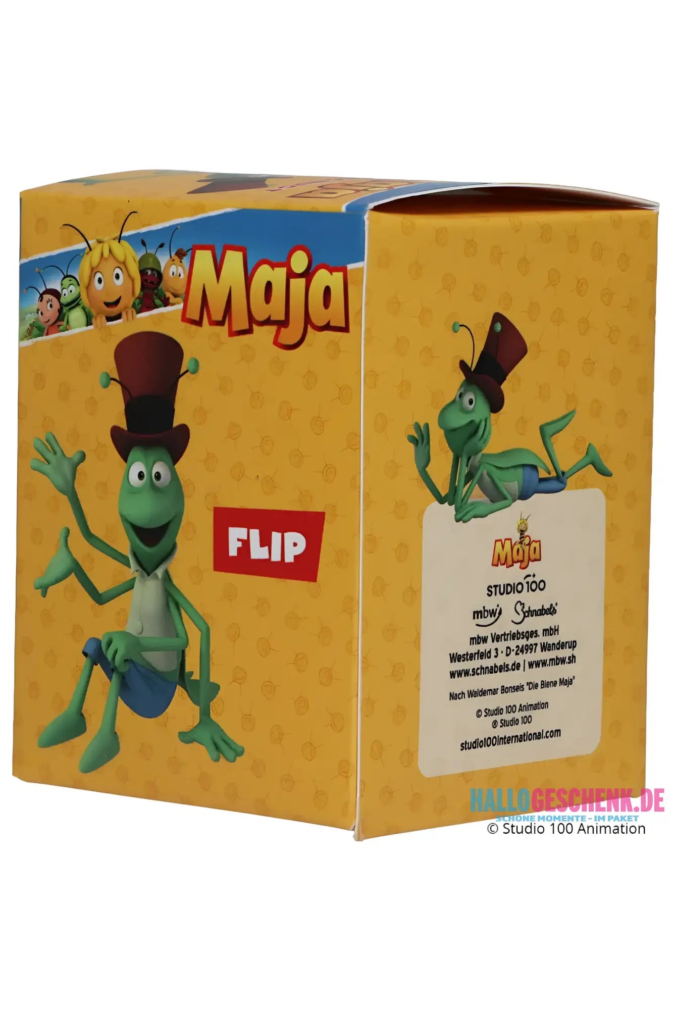Schnabels® Badeente „Grashüpfer Flip“ von Biene Maja mit Geschenkverpackung - Badeenten