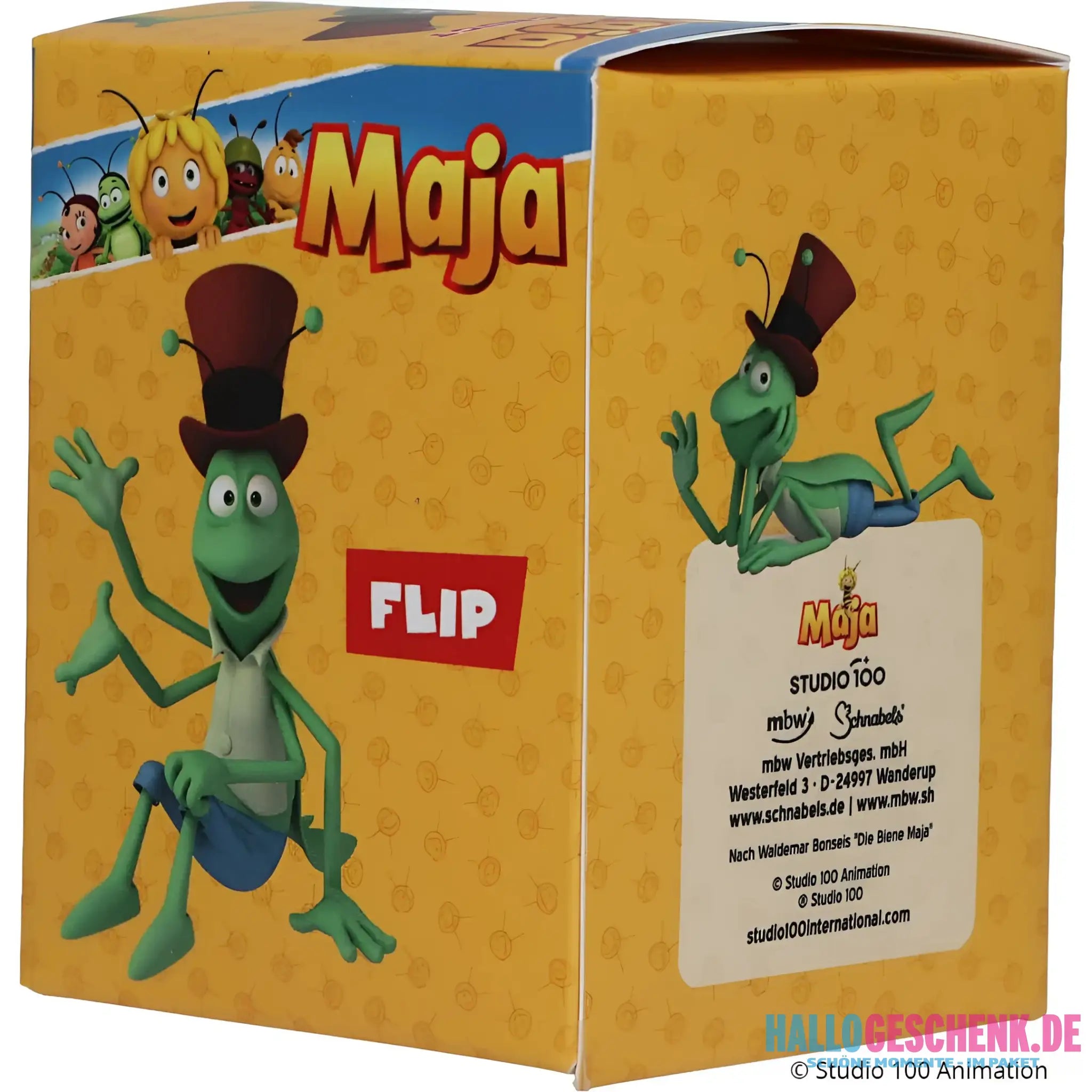 Schnabels® Badeente „Grashüpfer Flip“ von Biene Maja mit Geschenkverpackung - Badeenten