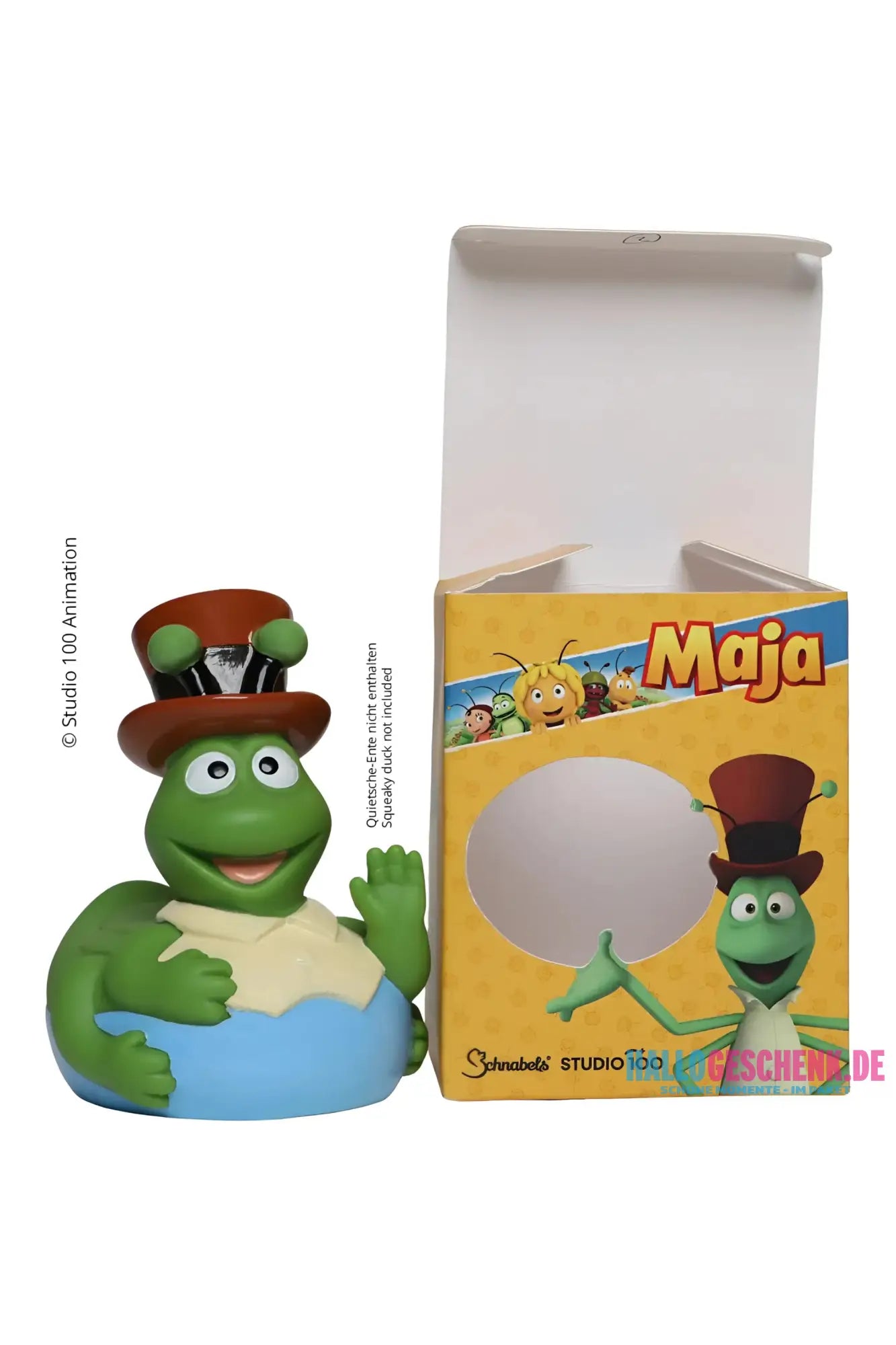 Schnabels® Badeente „Grashüpfer Flip“ von Biene Maja mit Geschenkverpackung - Badeenten
