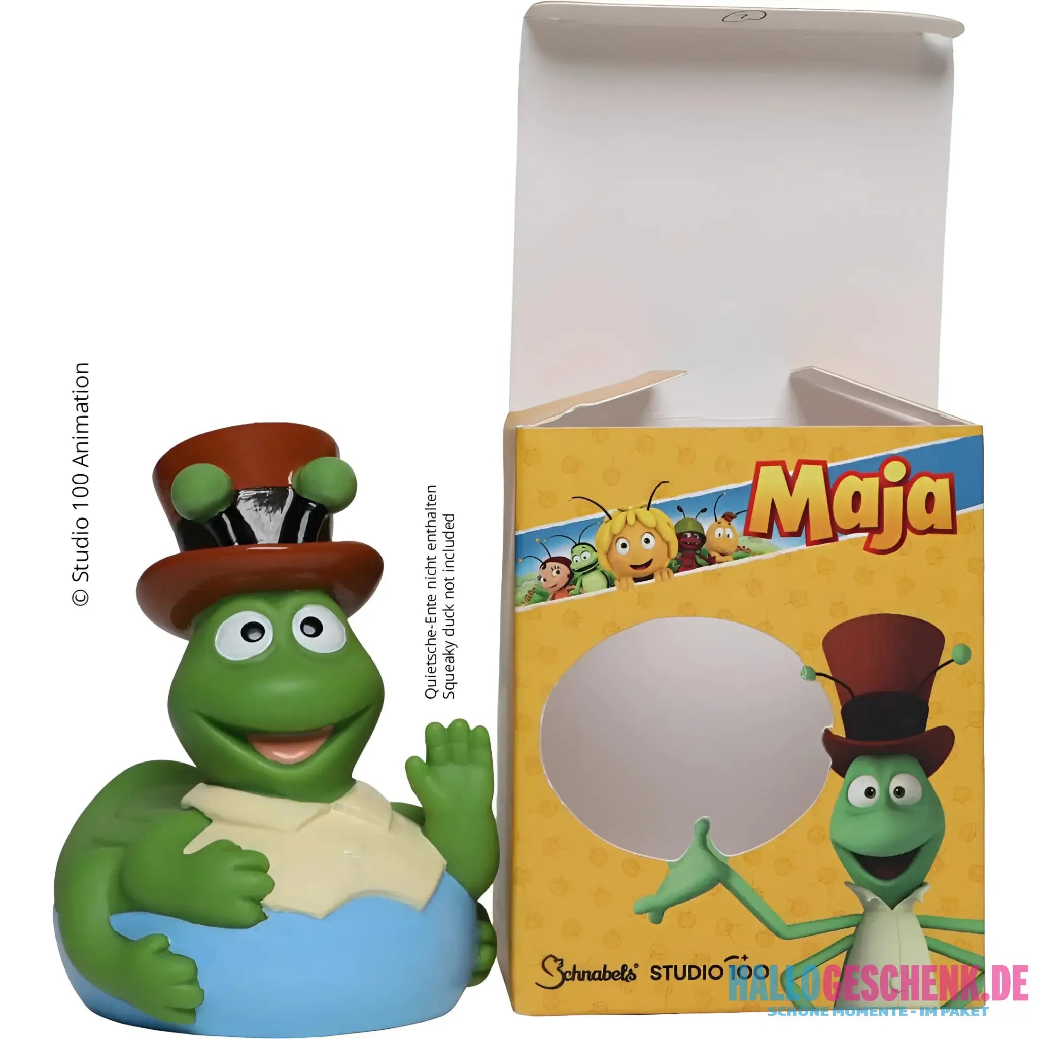 Schnabels® Badeente „Grashüpfer Flip“ von Biene Maja mit Geschenkverpackung - Badeenten