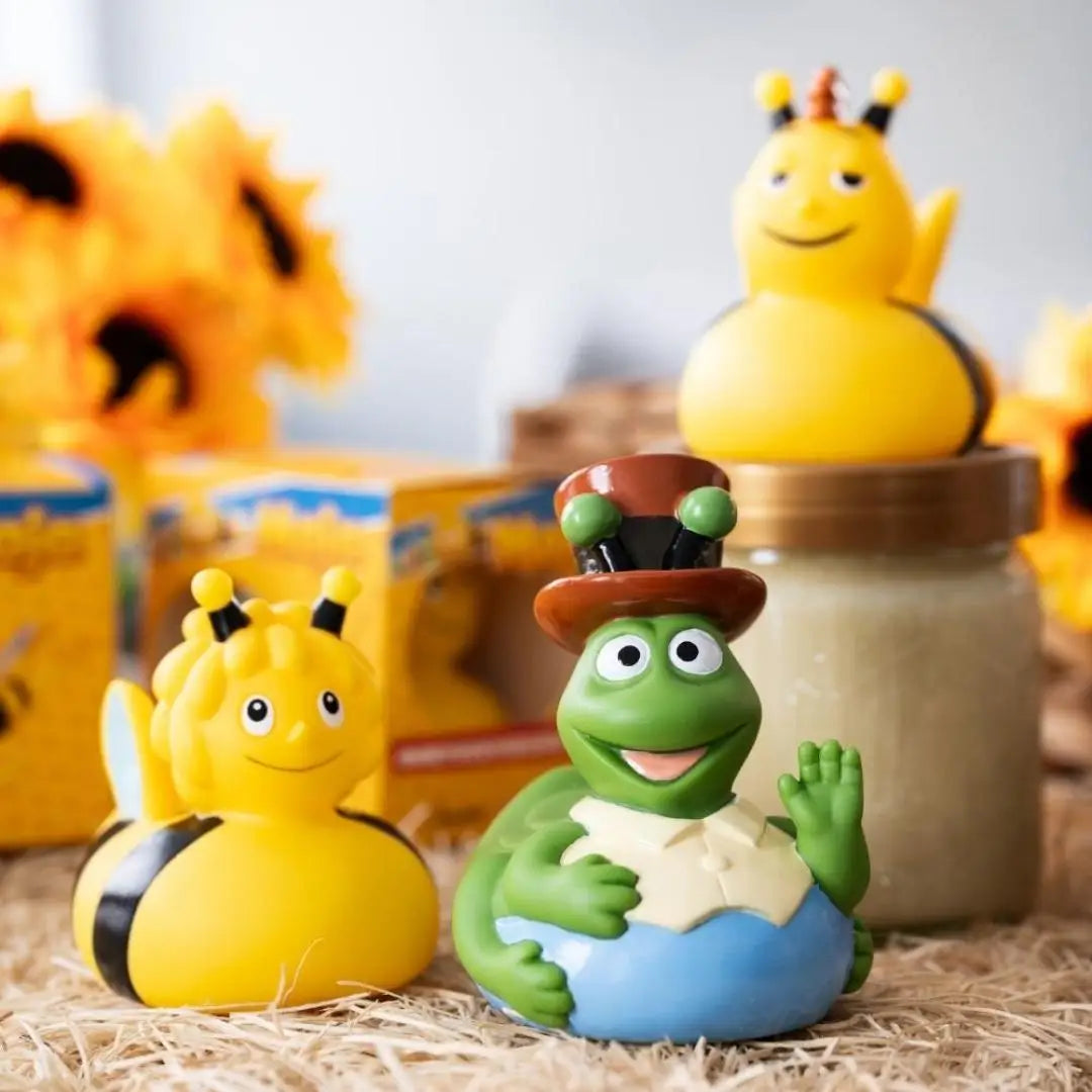 Schnabels® Badeente „Grashüpfer Flip“ von Biene Maja mit Geschenkverpackung - Badeenten