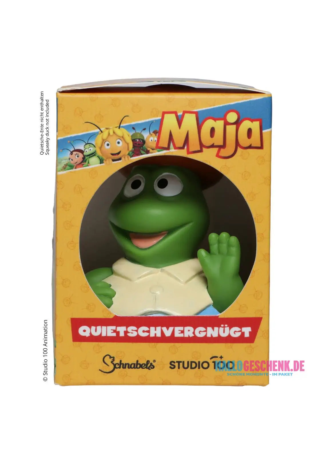 Schnabels® Badeente „Grashüpfer Flip“ von Biene Maja mit Geschenkverpackung - Badeenten