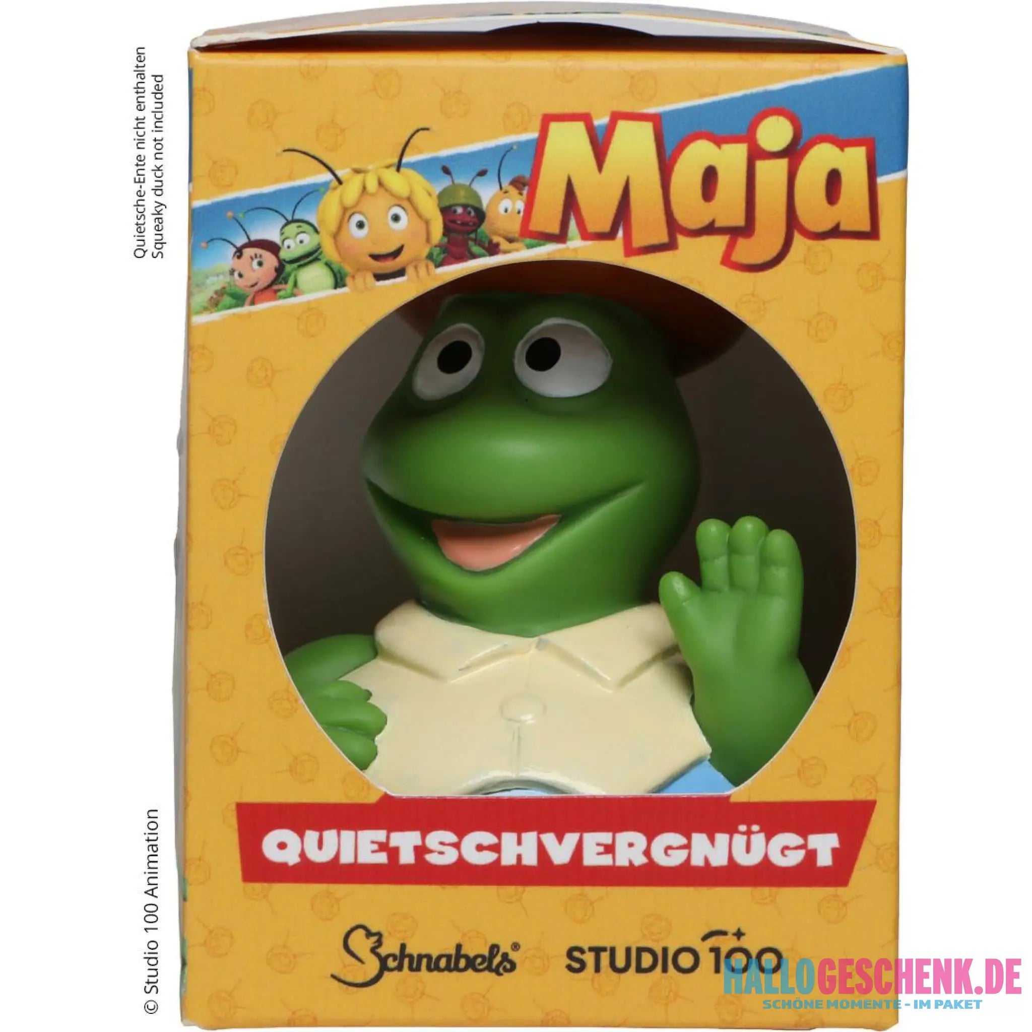 Schnabels® Badeente „Grashüpfer Flip“ von Biene Maja mit Geschenkverpackung - Badeenten