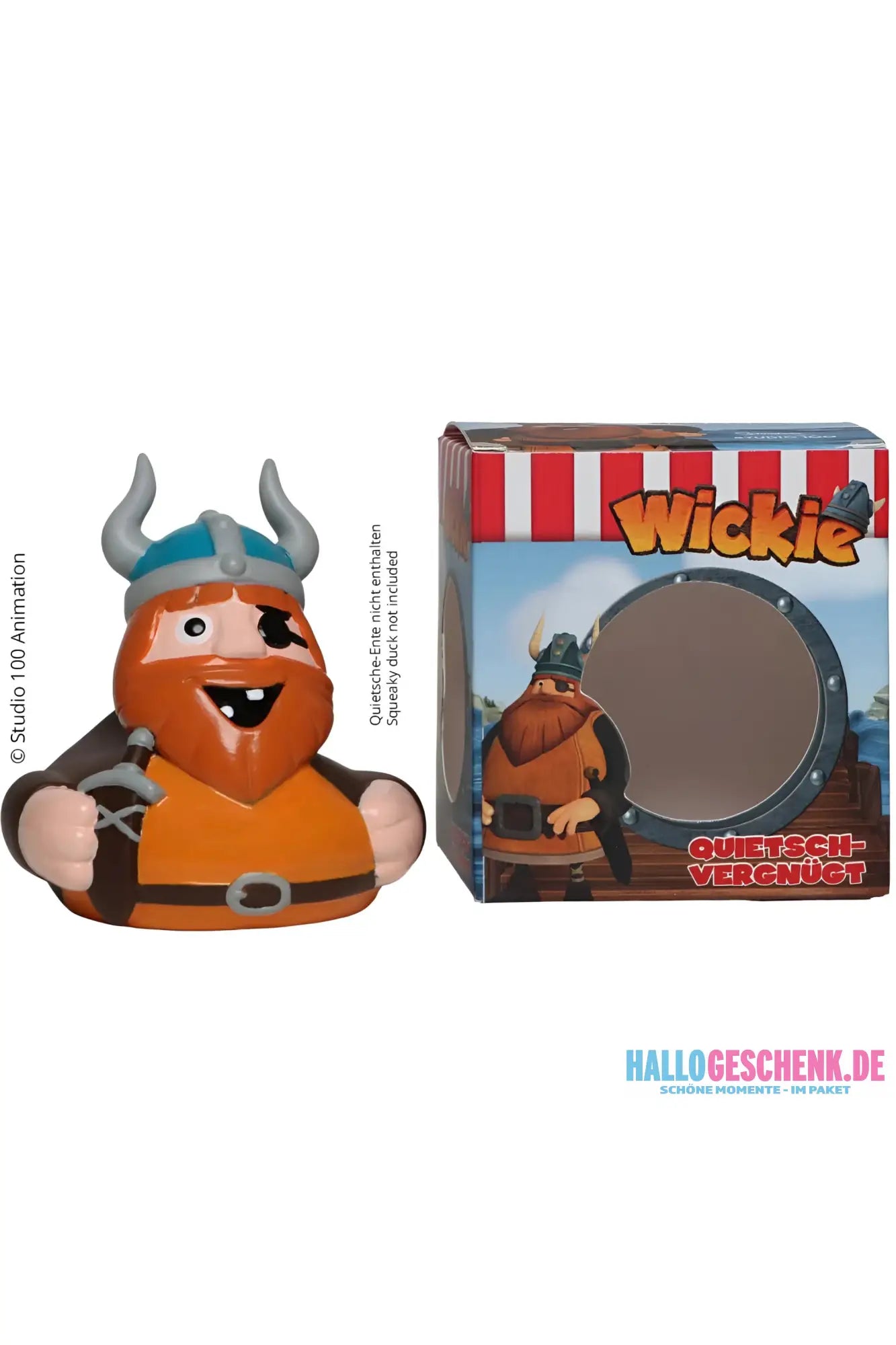 Schnabels® Badeente „Halvar“ von ’Wickie’ mit Geschenkverpackung 🛁🪓🎁 - Badeenten