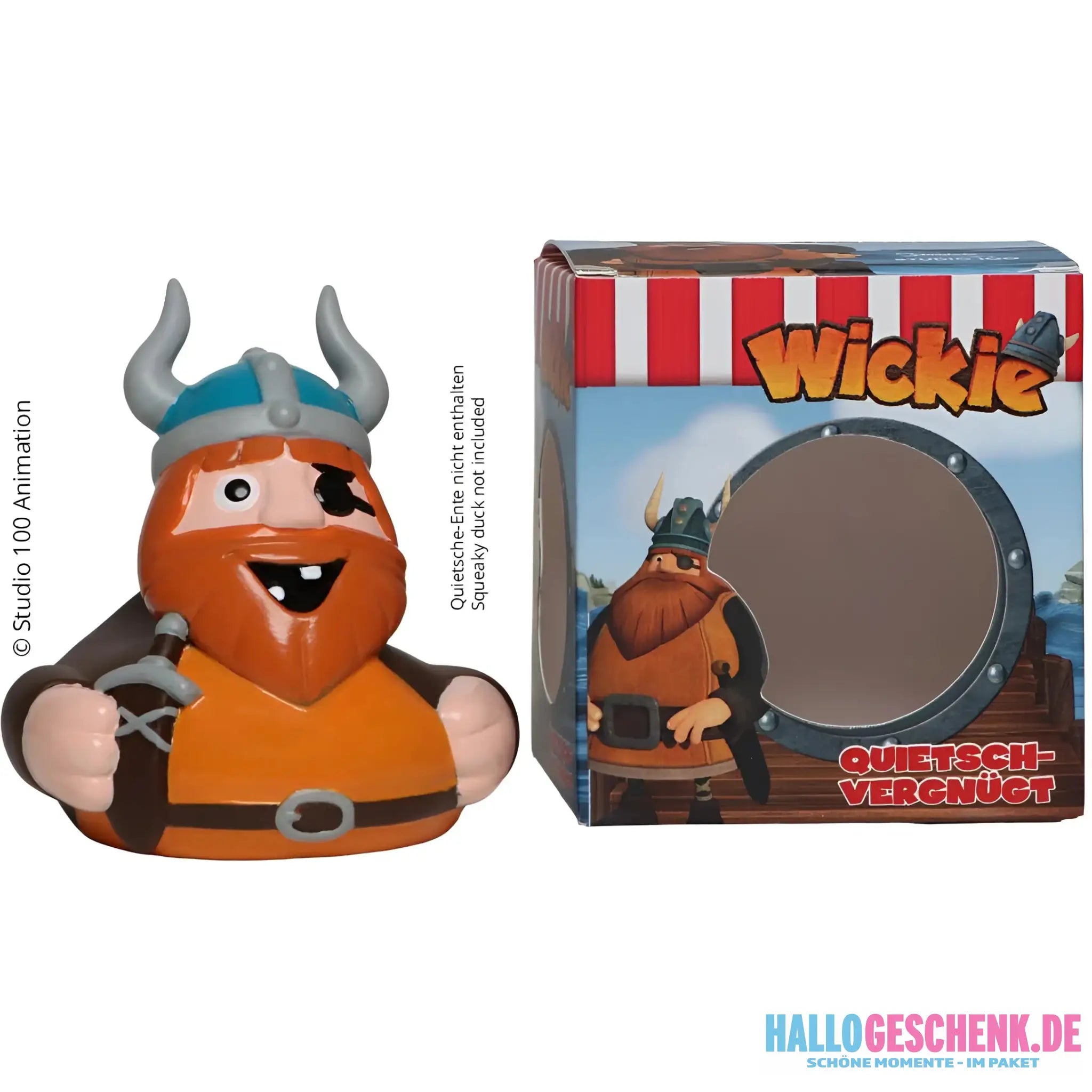 Schnabels® Badeente „Halvar“ von ’Wickie’ mit Geschenkverpackung 🛁🪓🎁 - Badeenten