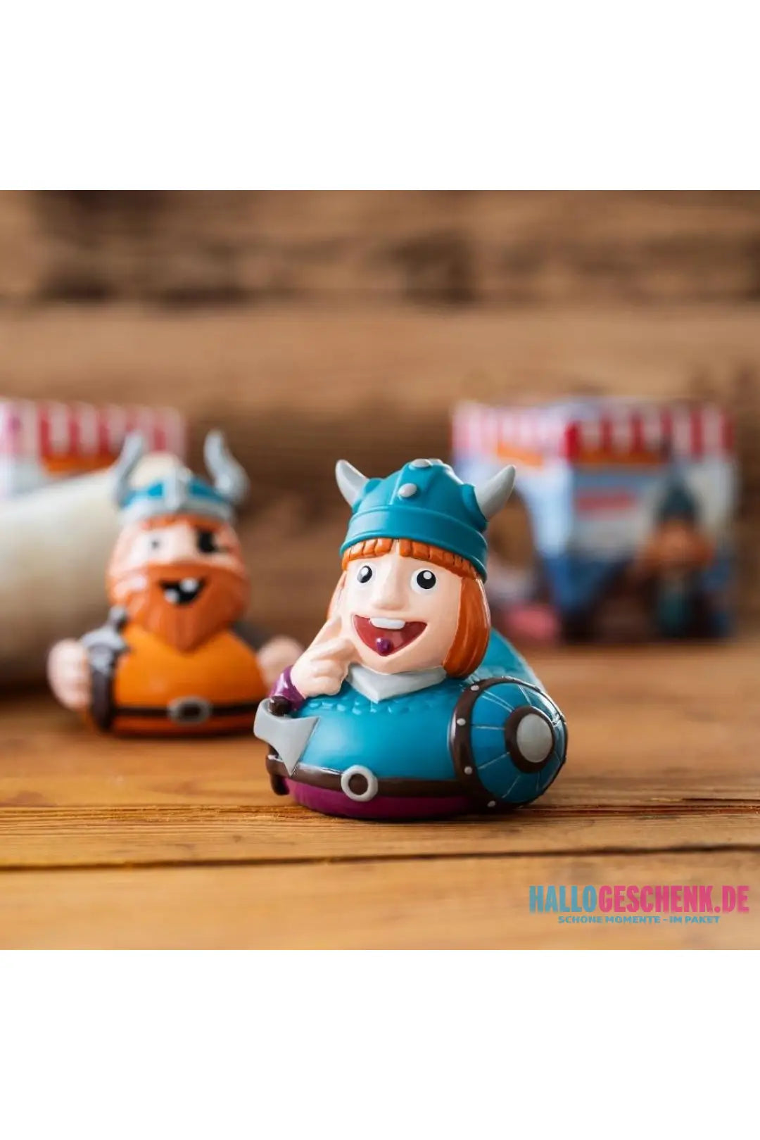 Schnabels® Badeente „Wickie“ mit Geschenkverpackung 🛁🪖🎁 - Badeenten