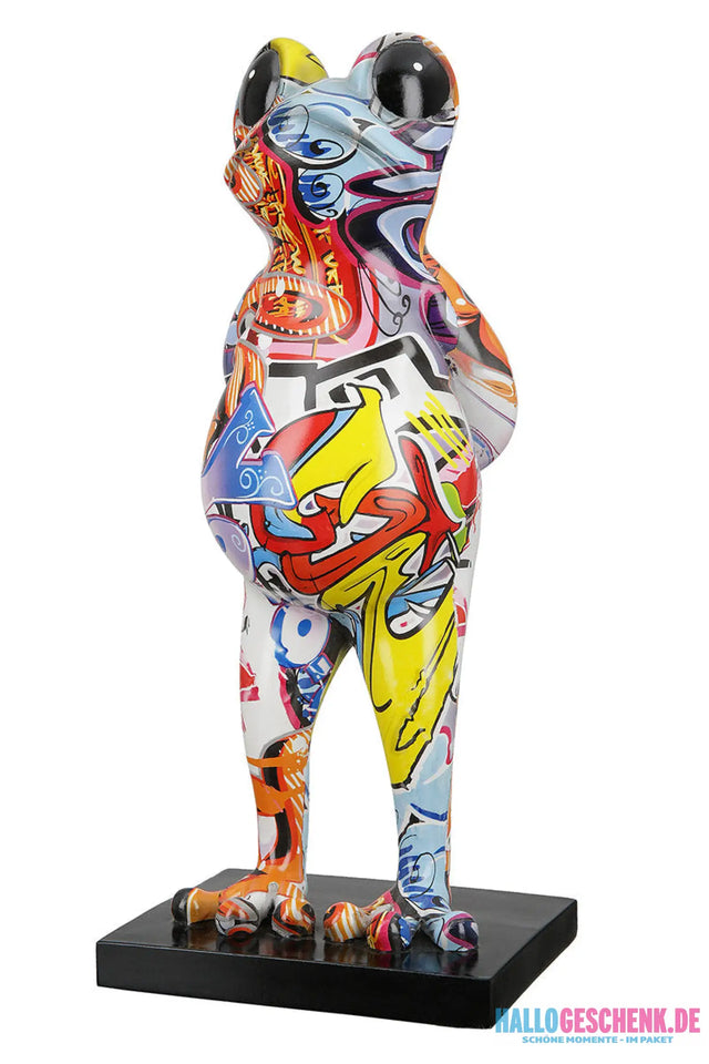 Skulptur: Frosch „Street Art 1“ • Kunstharz • mehrfarbig • 30,5×12,5×10 cm • Gilde - Figur