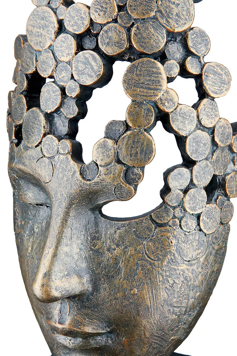 Skulptur: Gesicht „Female Mask“ • Kunstharz • Bronze • 31,5×15×10 cm • Gilde - Skulptur