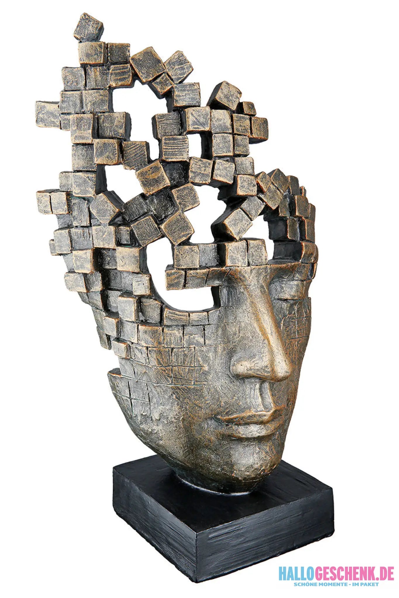 Skulptur: Gesicht „Male Mask“ • Kunstharz • Bronze • 30×16×10 cm • Gilde - Skulptur