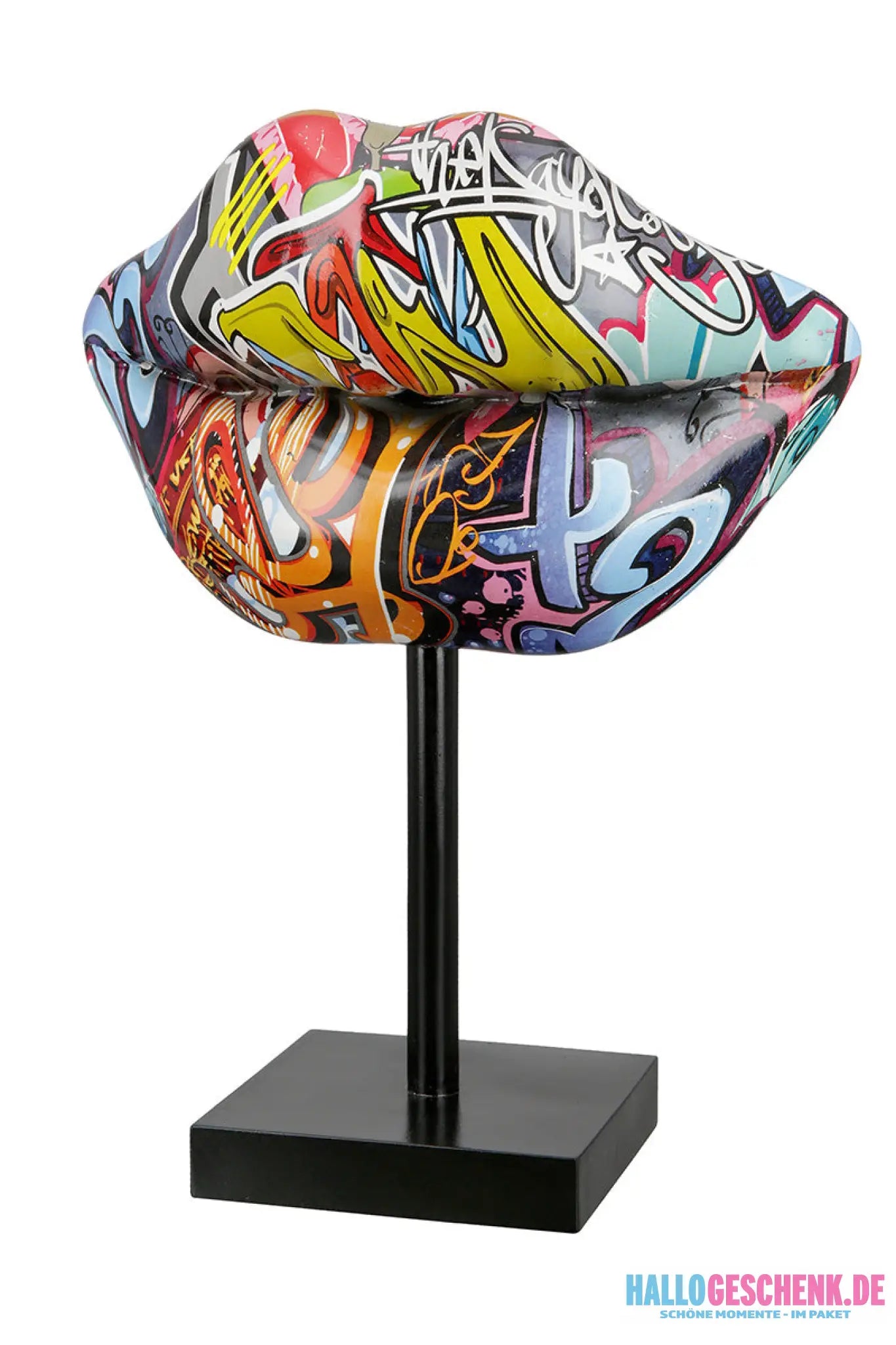 Skulptur: Mund „Street Art“ • Kunstharz • mehrfarbig • 26×19,5×9 cm • Gilde - Figur