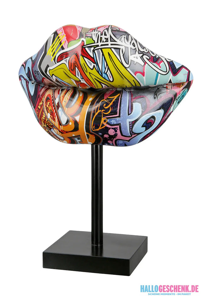 Skulptur: Mund „Street Art“ • Kunstharz • mehrfarbig • 26×19,5×9 cm • Gilde - Figur