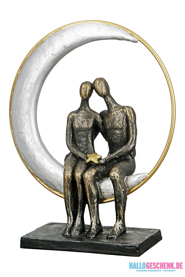 Skulptur: Paar „Moonlight“ – Mond Mondschein • Kunstharz • 29×24×9 cm • Gilde - Skulptur