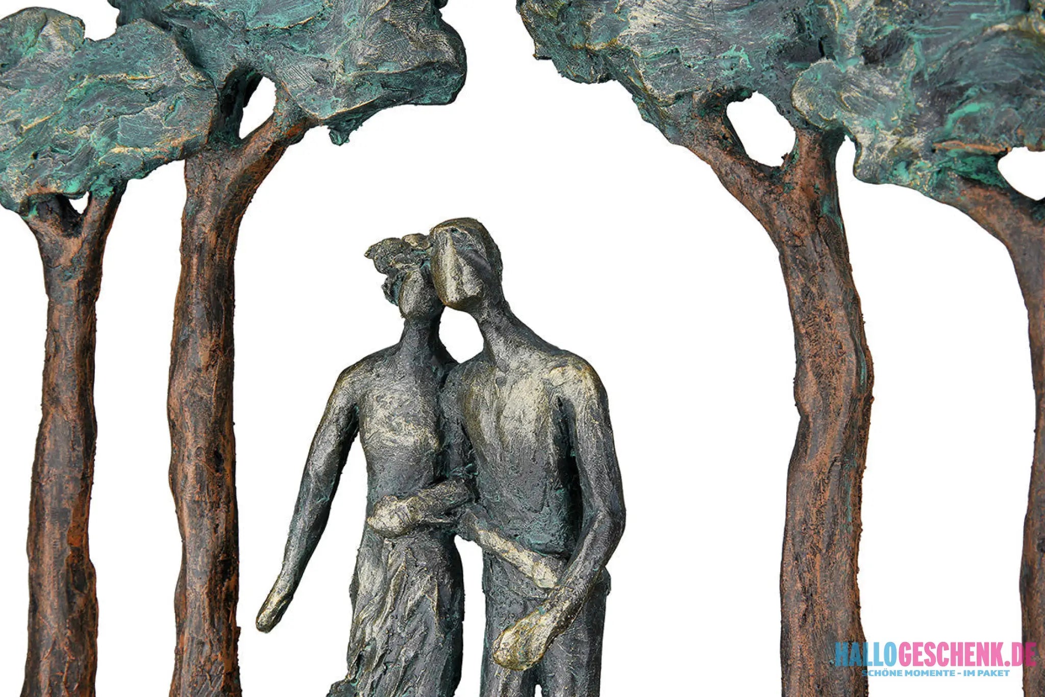 Skulptur: Paar „Under Trees“ • Kunstharz • Bronze • 30×29×7 cm • Gilde - Skulptur