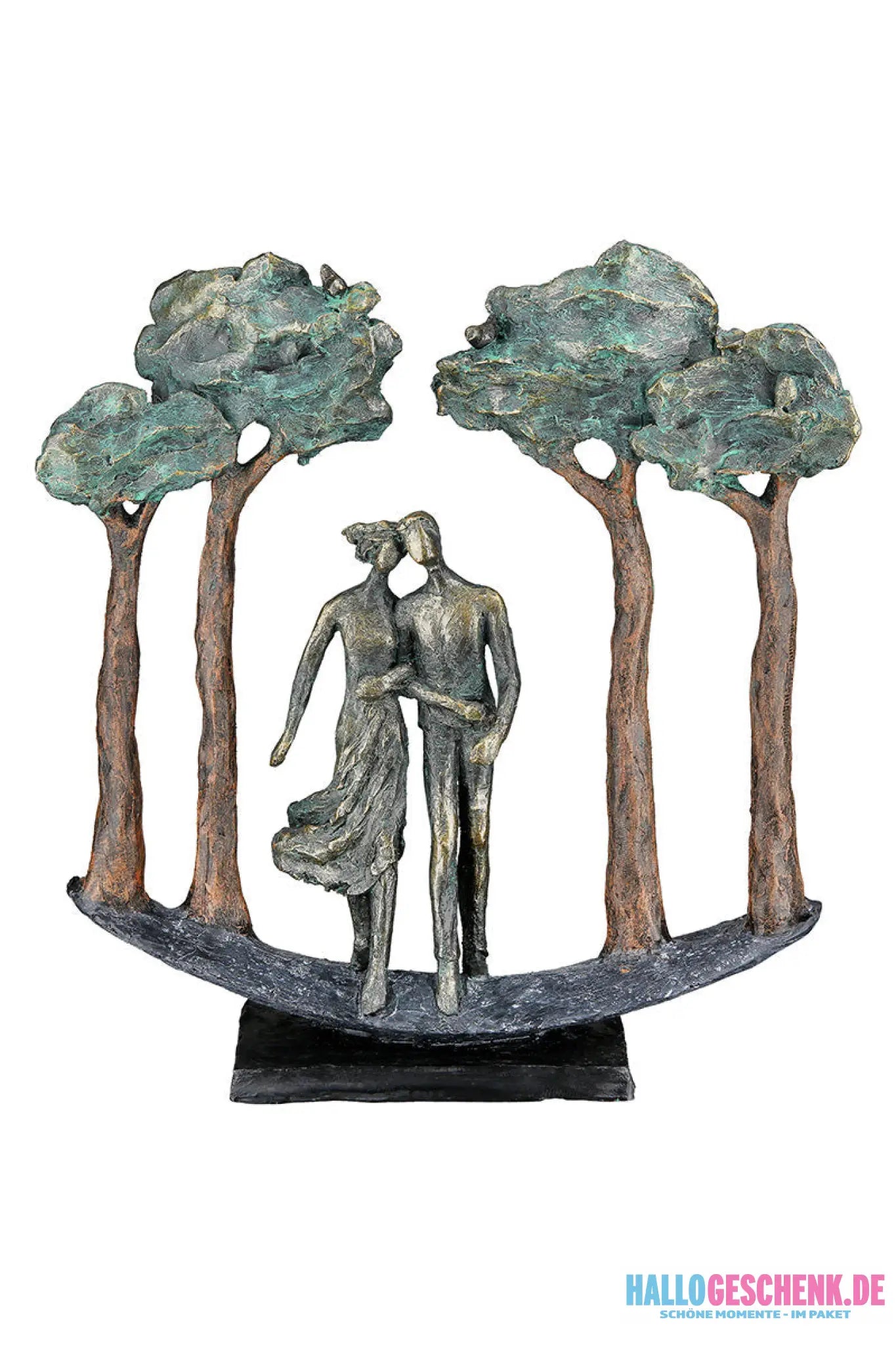 Skulptur: Paar „Under Trees“ • Kunstharz • Bronze • 30×29×7 cm • Gilde - Skulptur